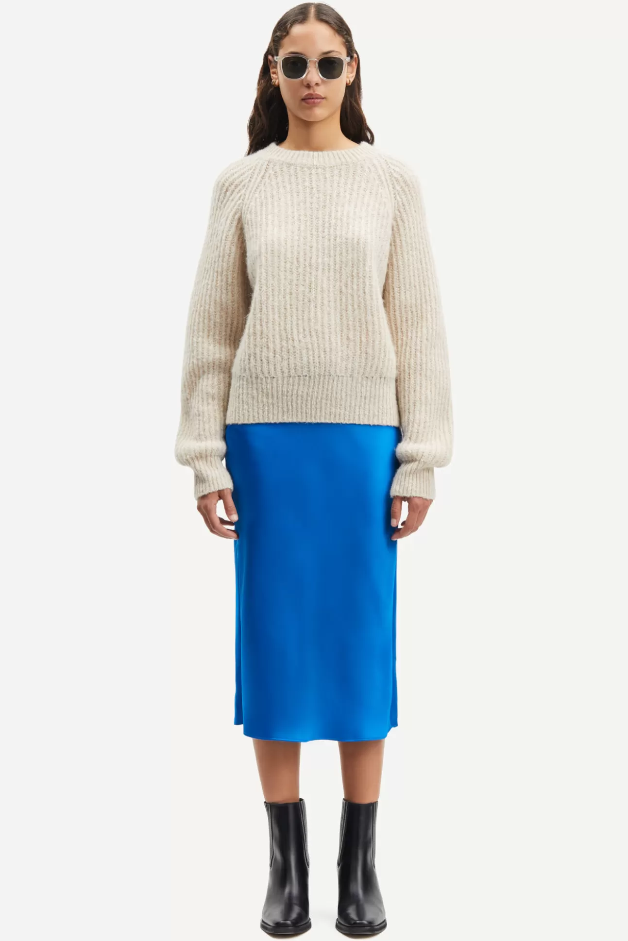 Shorts et jupes-Femme Samsøe Samsøe Agneta skirt 12956 Skydiver