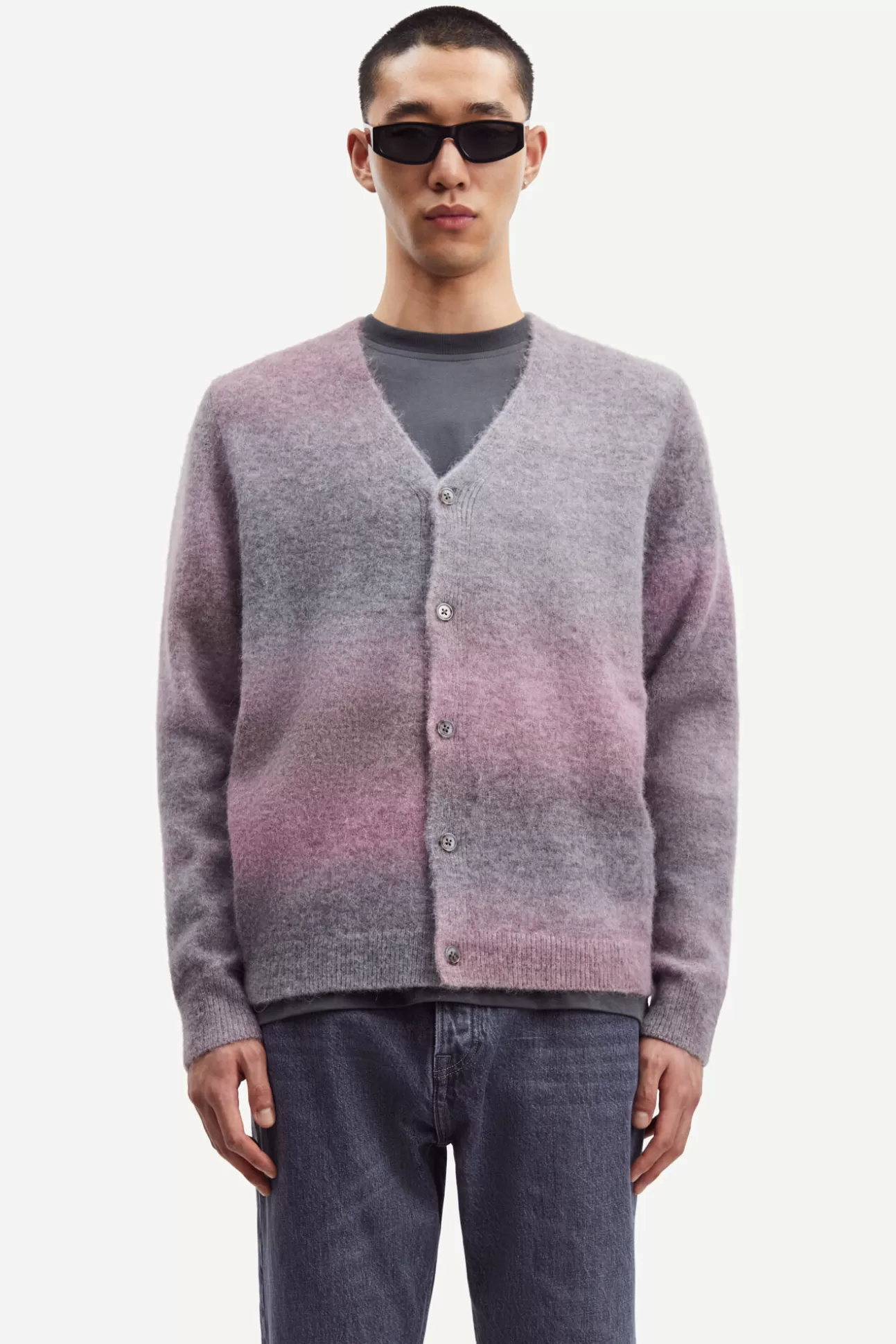 Pulls-Homme Samsøe Samsøe Aiden cardigan 15012 Gray Ombre