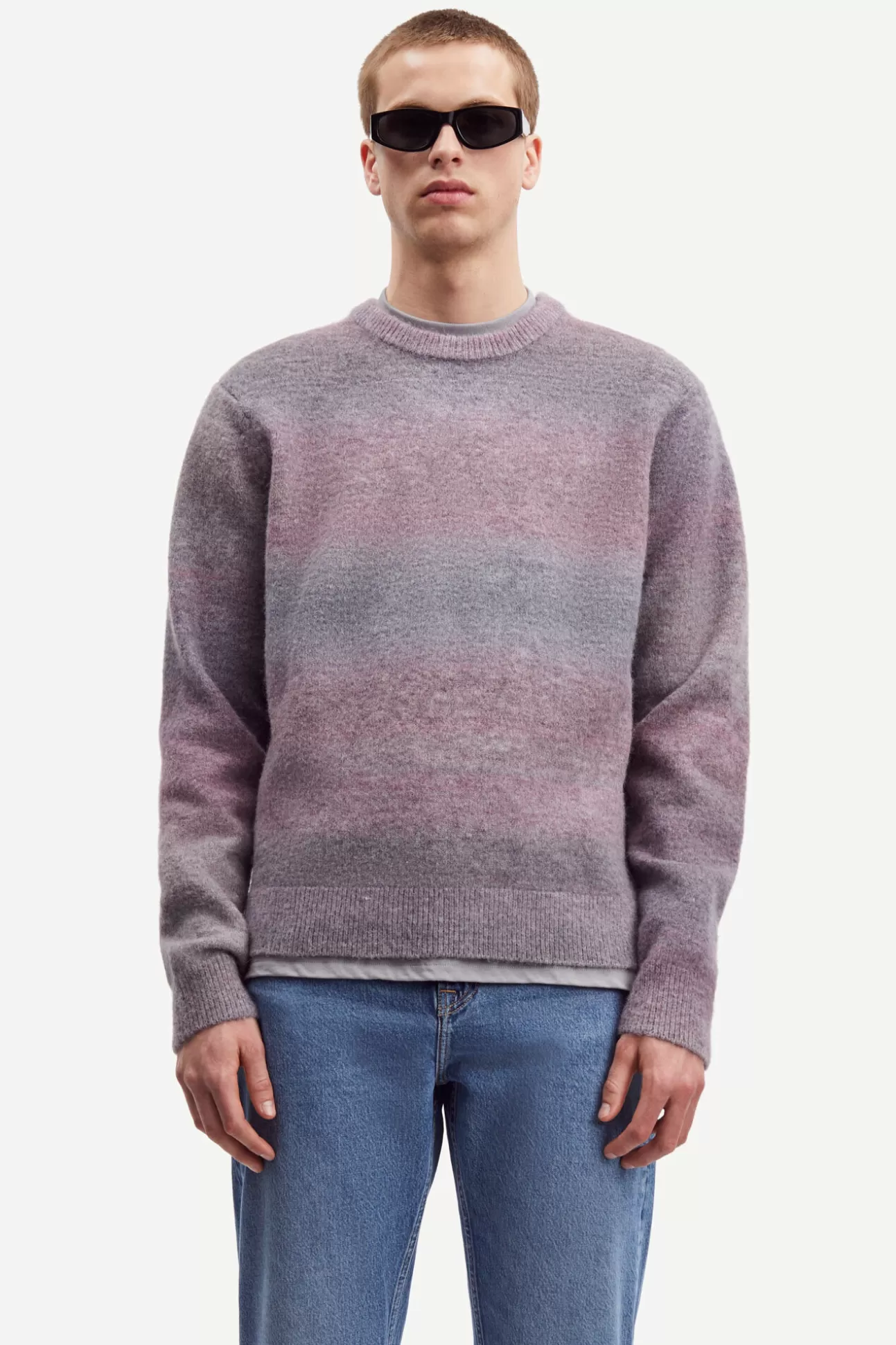 Pulls-Homme Samsøe Samsøe Aiden crew neck 15012 Gray Ombre