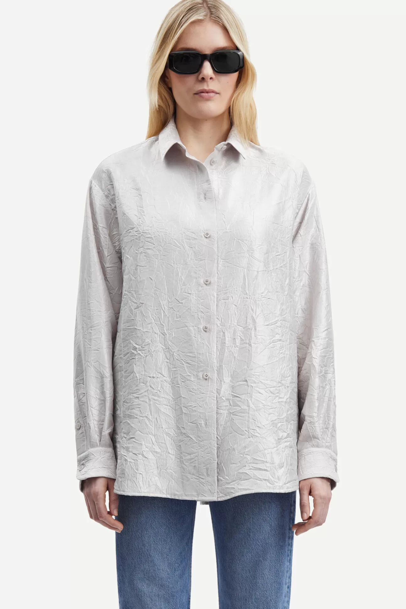 Chemises et chemisiers-Femme Samsøe Samsøe Alfrida shirt 15034 Warm Silver