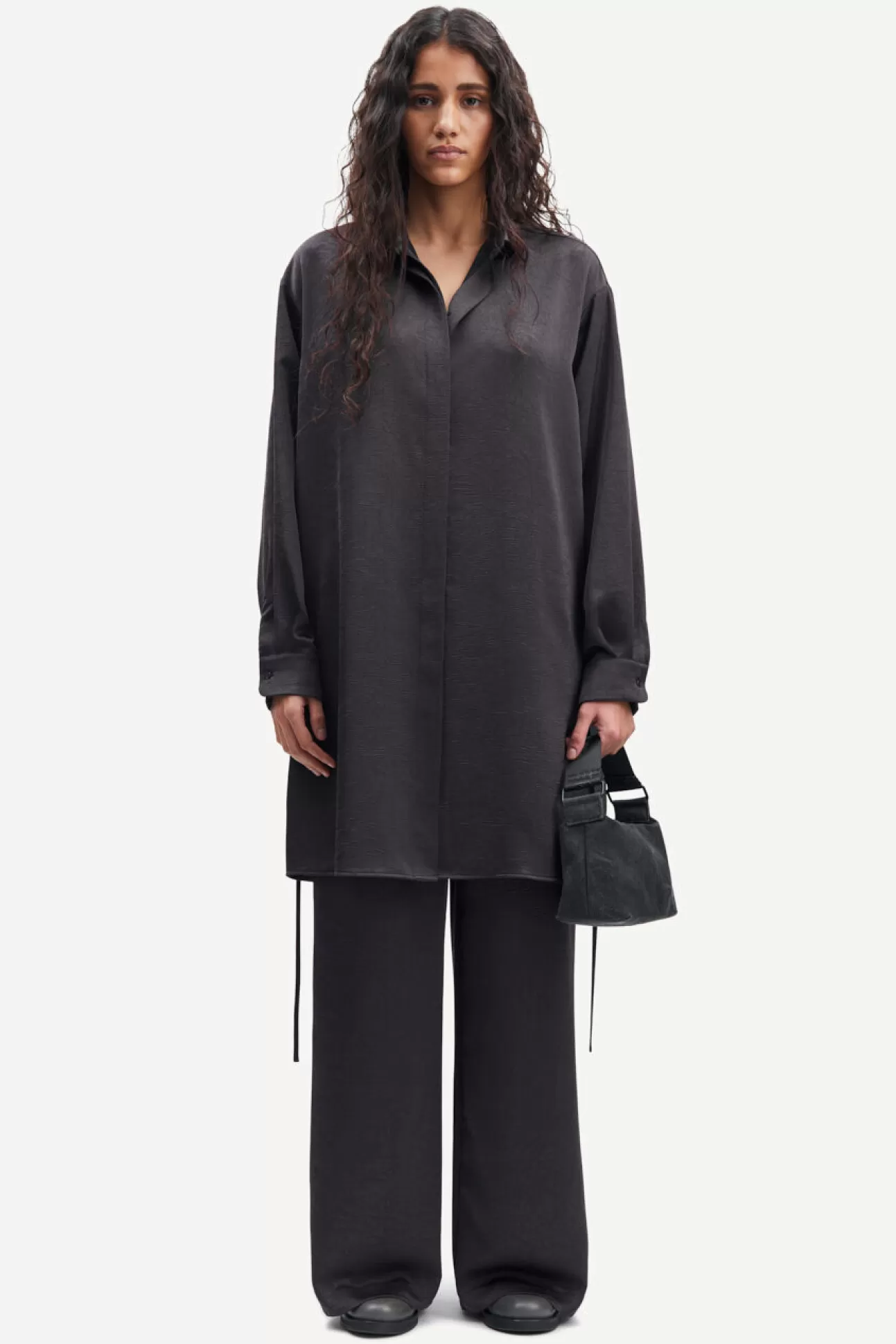 Robes et combinaisons-Femme Samsøe Samsøe Alfrida shirt dress 14896 PHANTOM