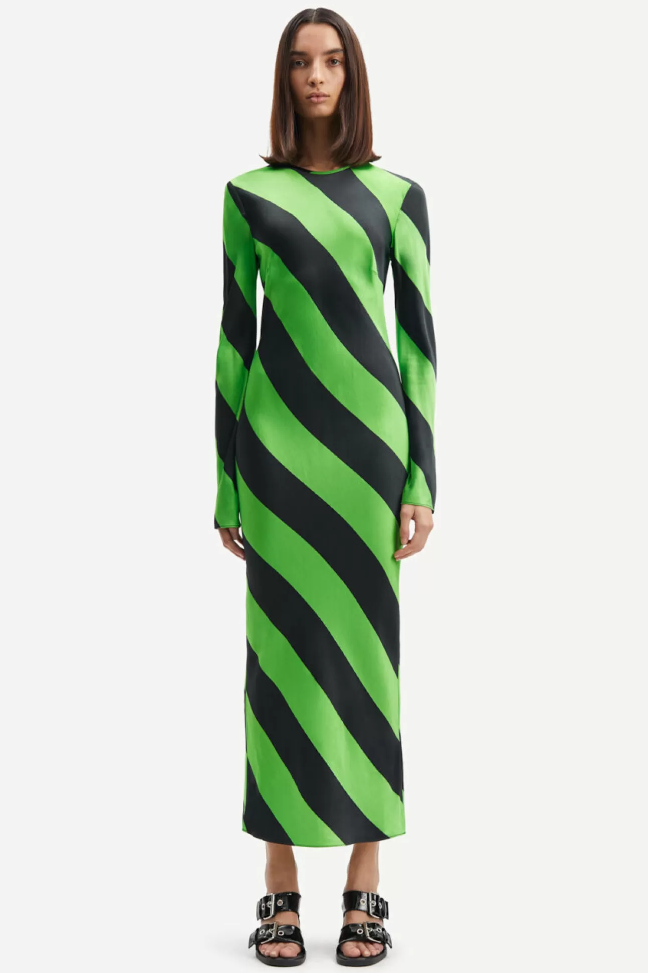 Robes et combinaisons-Femme Samsøe Samsøe Alina long dress 14903 Green stripe