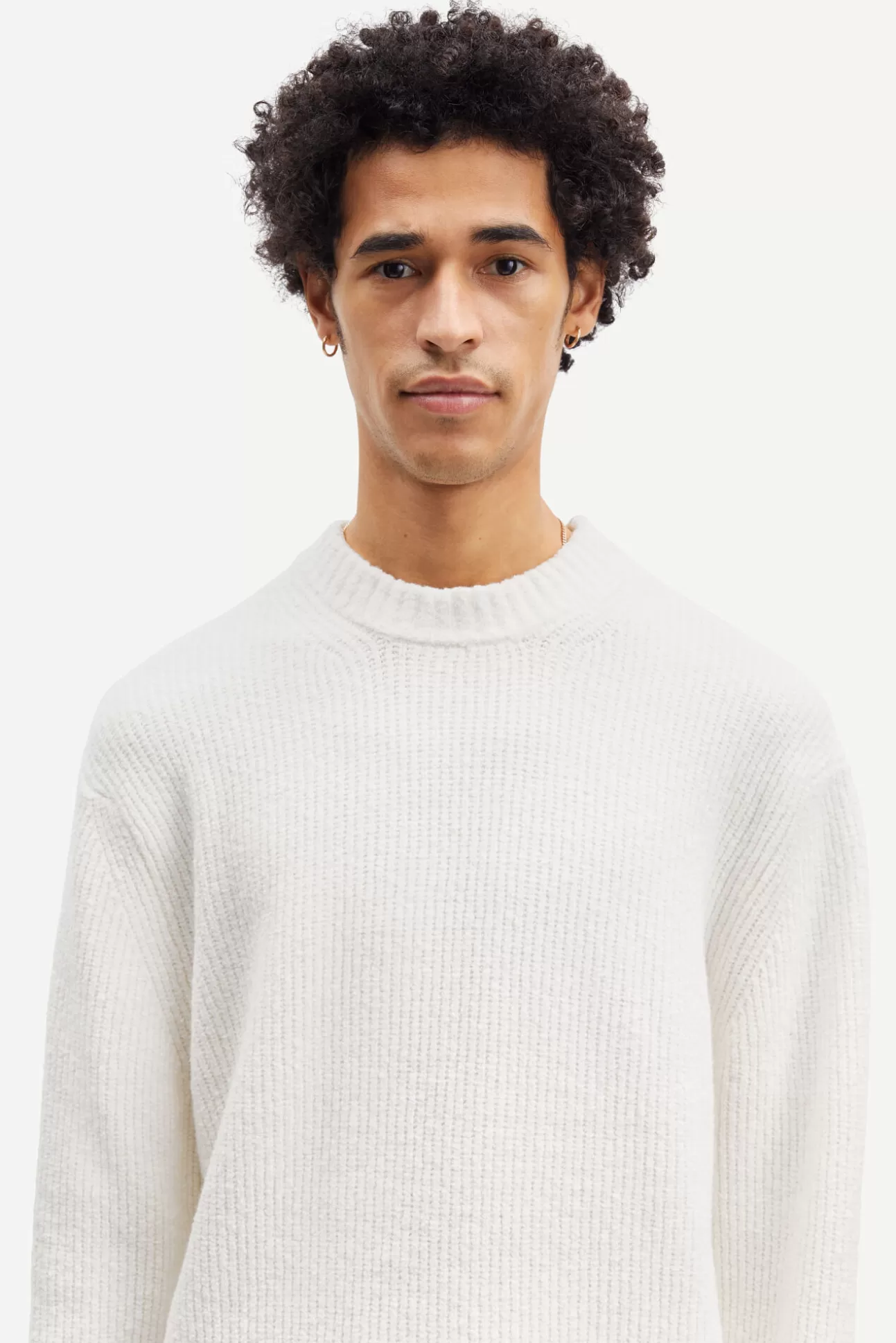 Pulls-Homme Samsøe Samsøe Alts crew neck 13068 CLEAR CREAM