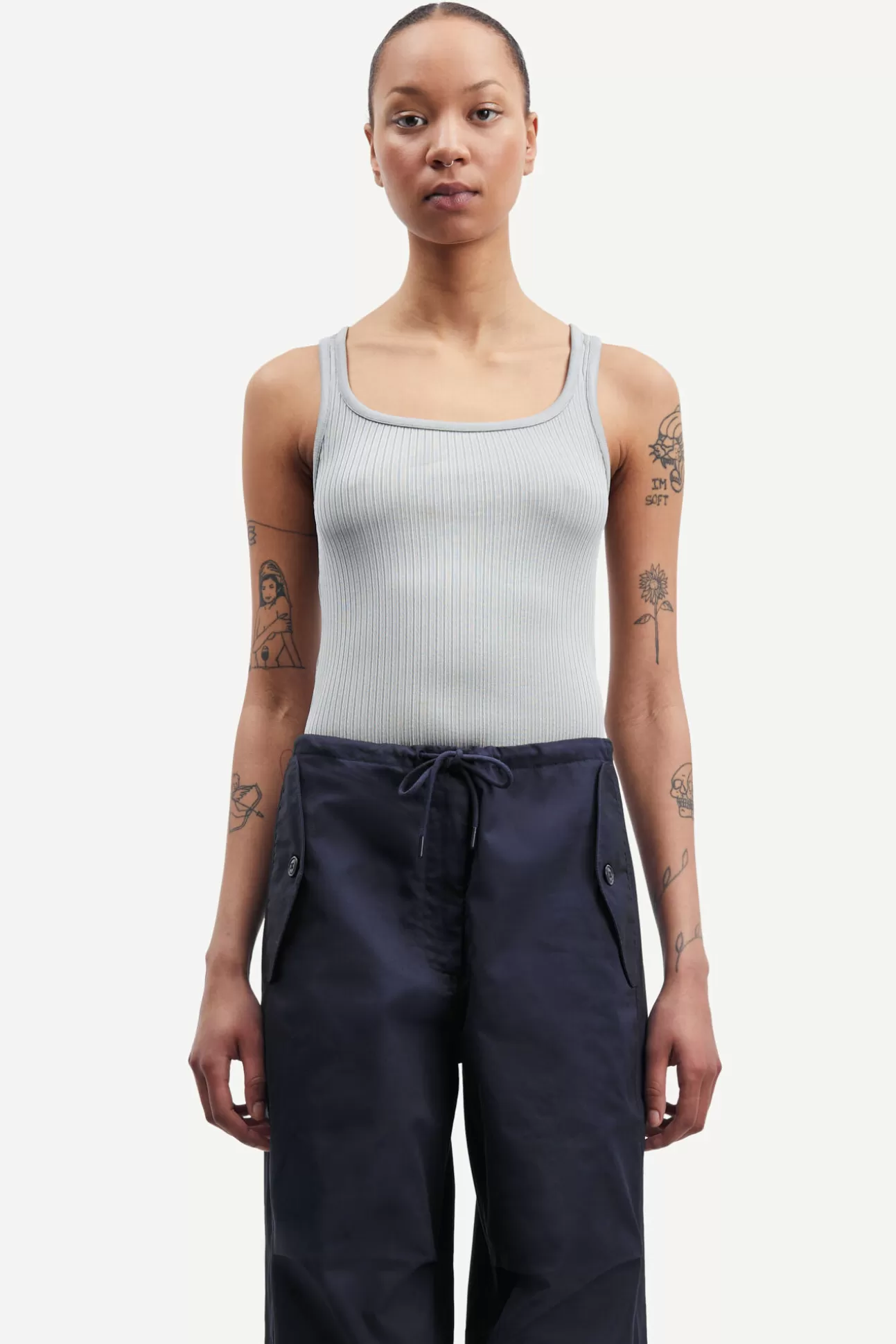 T-shirts et hauts-Femme Samsøe Samsøe Amanza tank top 15017 SILVER