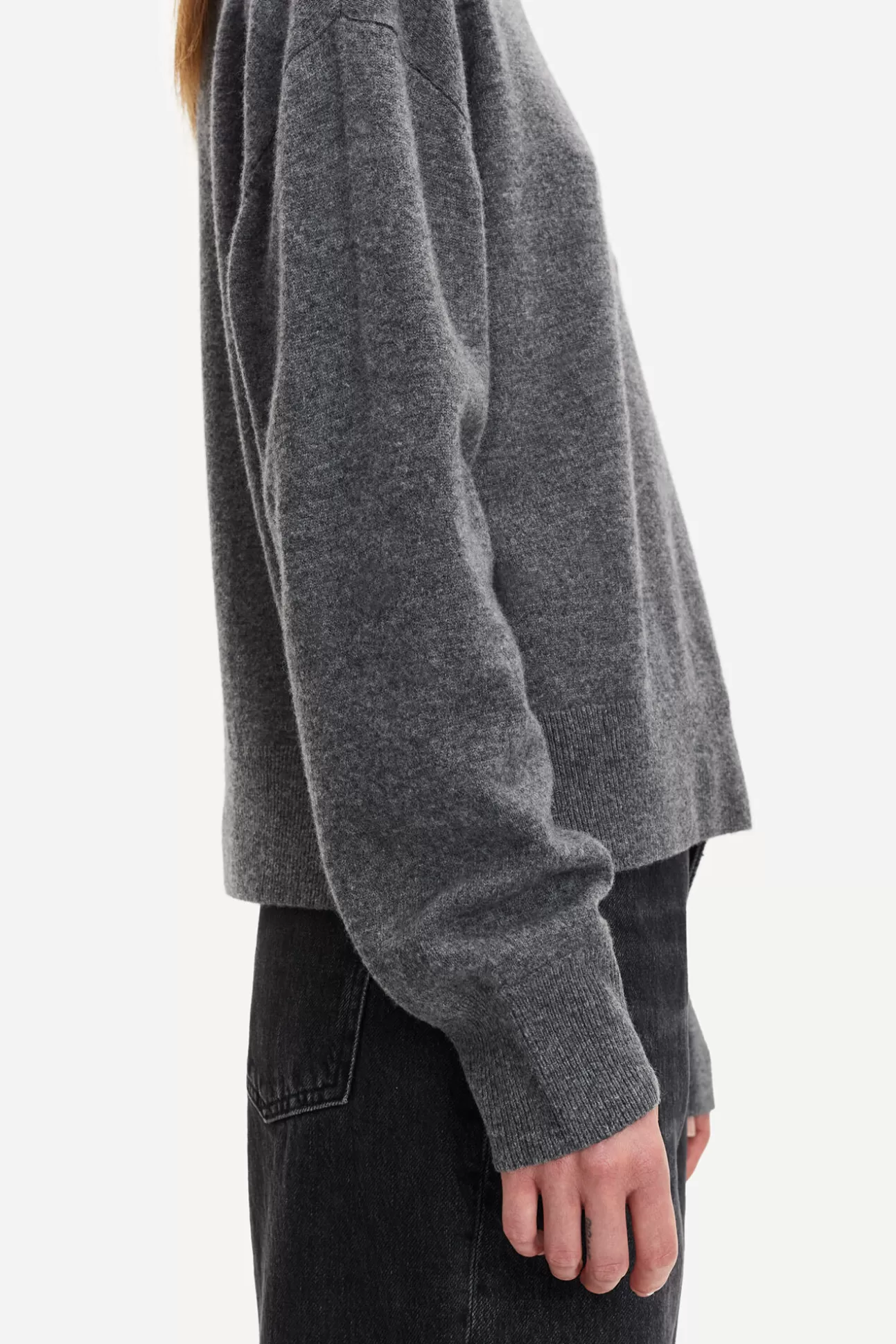 Pulls-Femme Samsøe Samsøe Amaris crew neck 12758 DARK GREY MEL.