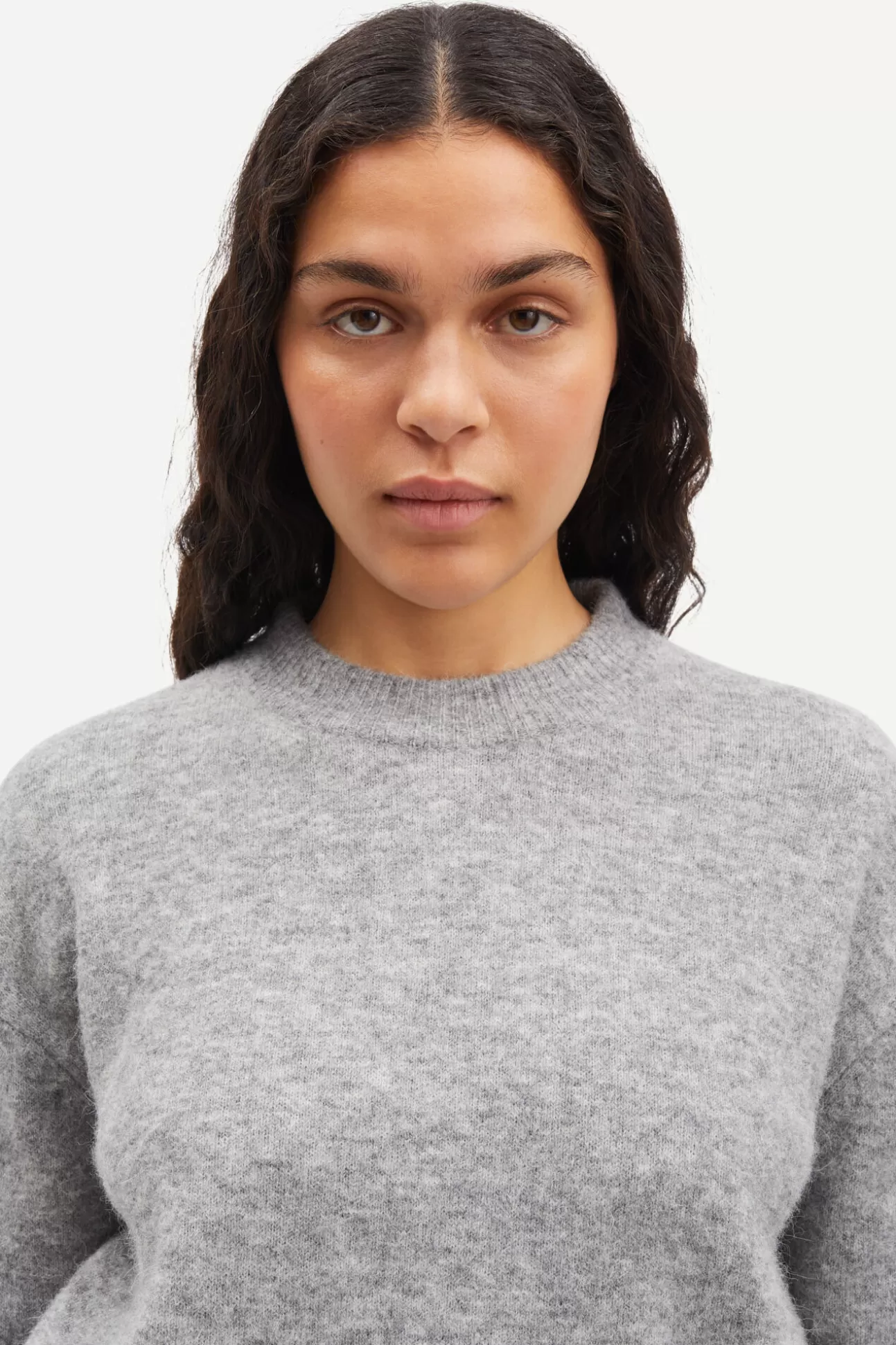 Pulls-Femme Samsøe Samsøe Anour o-n 7355 Grey mel.