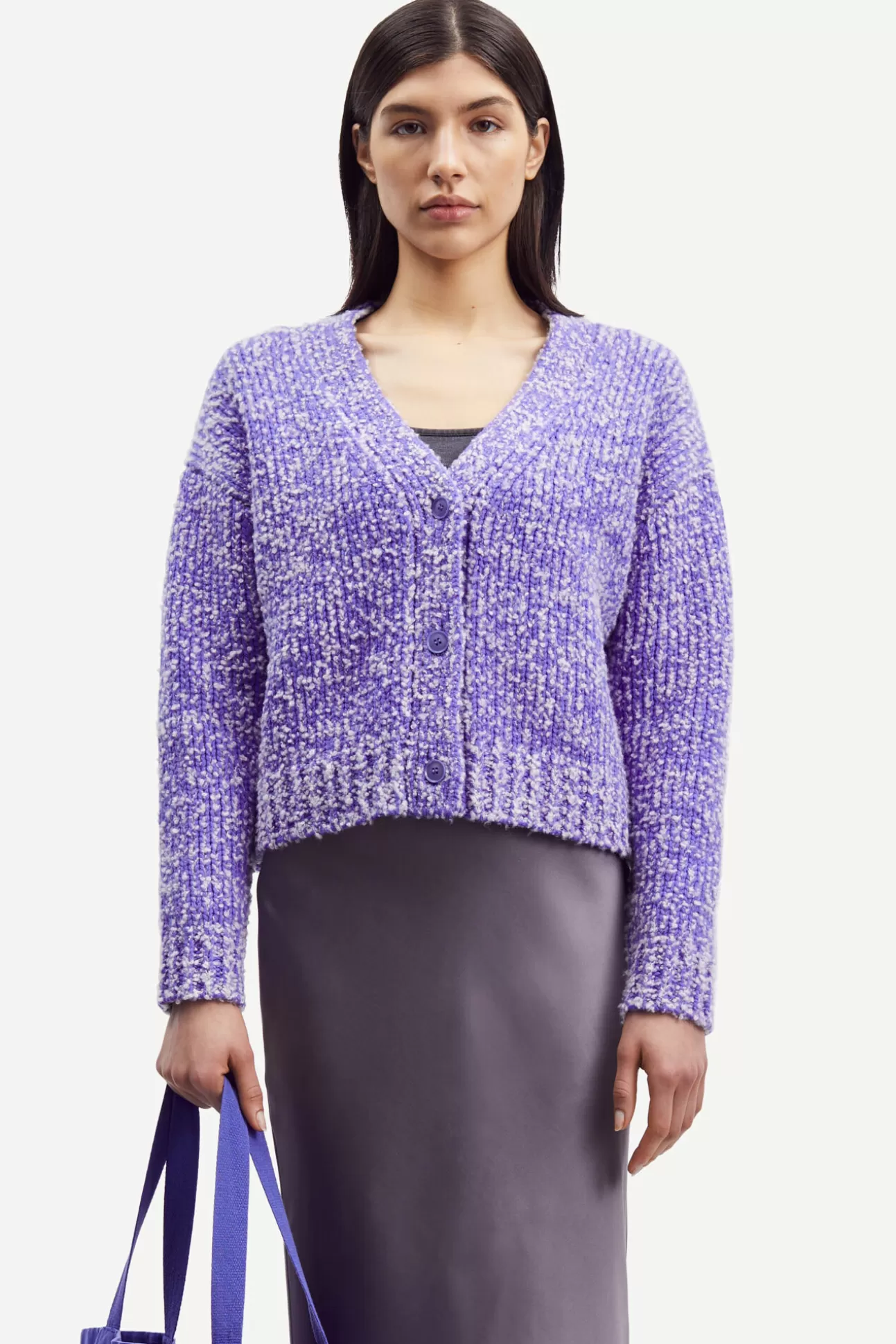 Pulls-Femme Samsøe Samsøe Aria cardigan 15011 Simply Purple Mel.