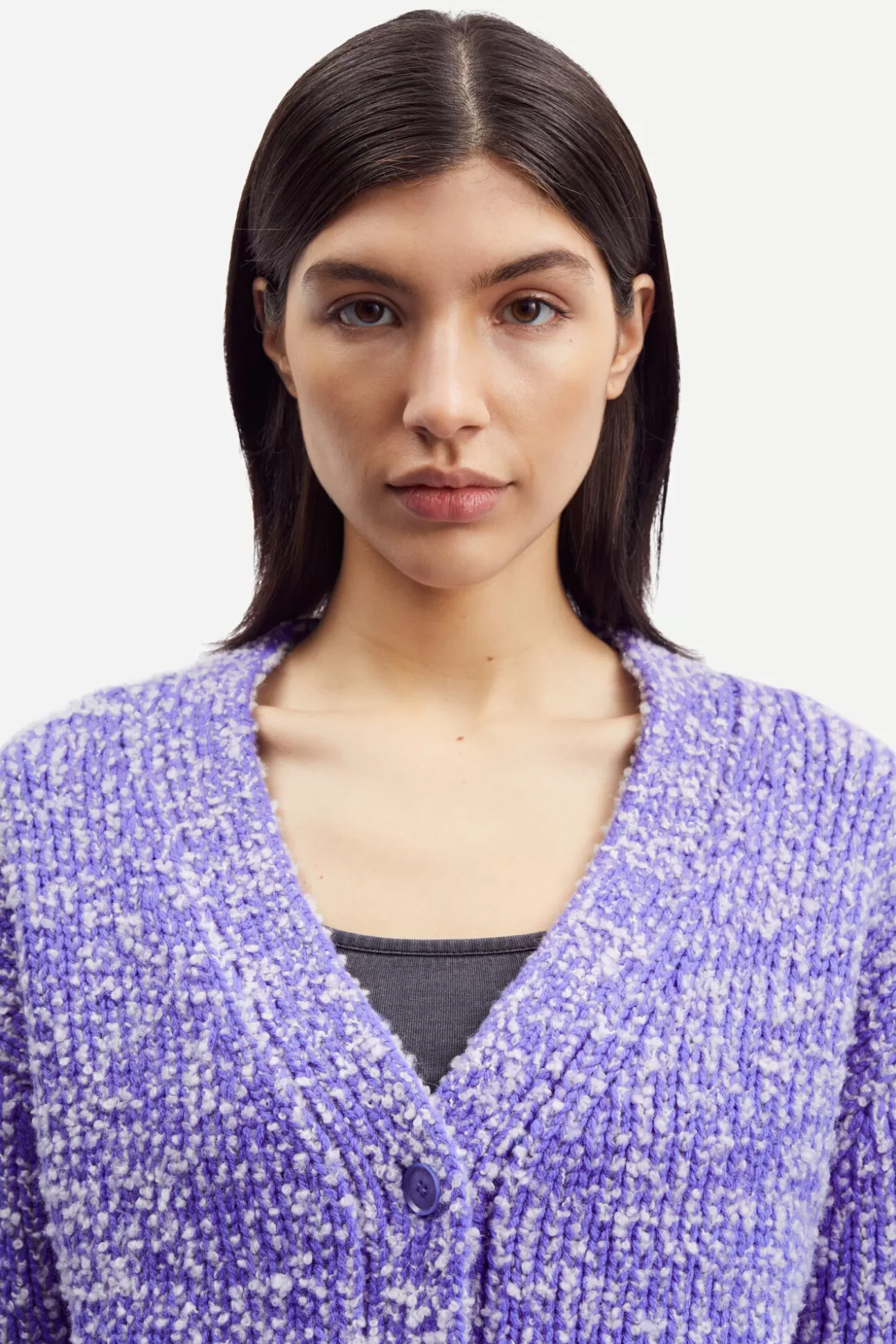 Pulls-Femme Samsøe Samsøe Aria cardigan 15011 Simply Purple Mel.