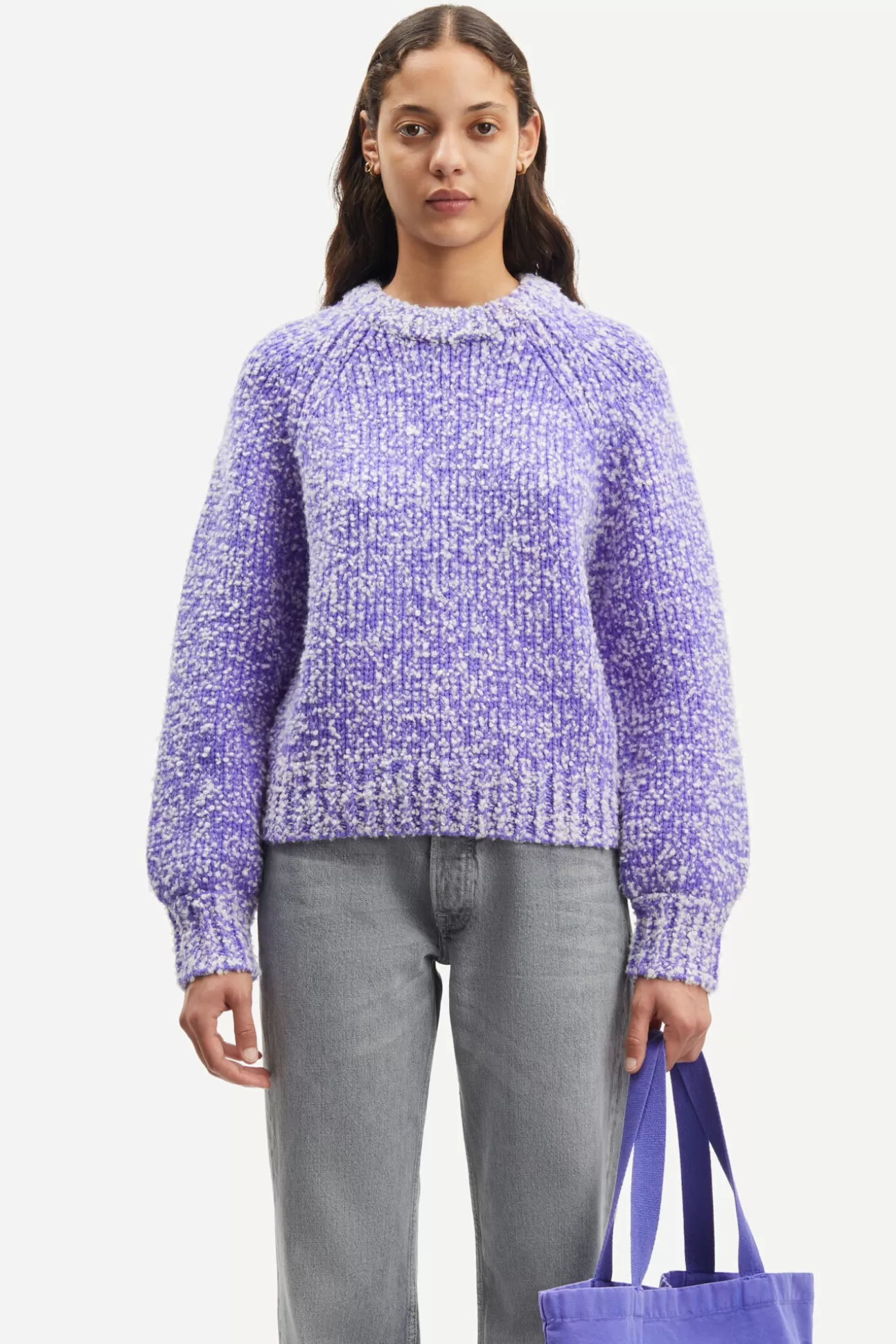 Pulls-Femme Samsøe Samsøe Aria crew neck 15011 Simply Purple Mel.