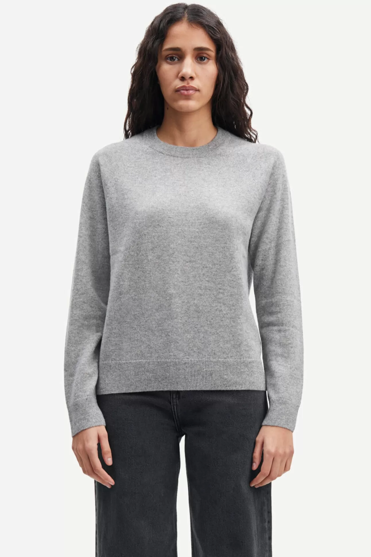 Pulls-Femme Samsøe Samsøe Boston o-neck 6304 Grey mel.