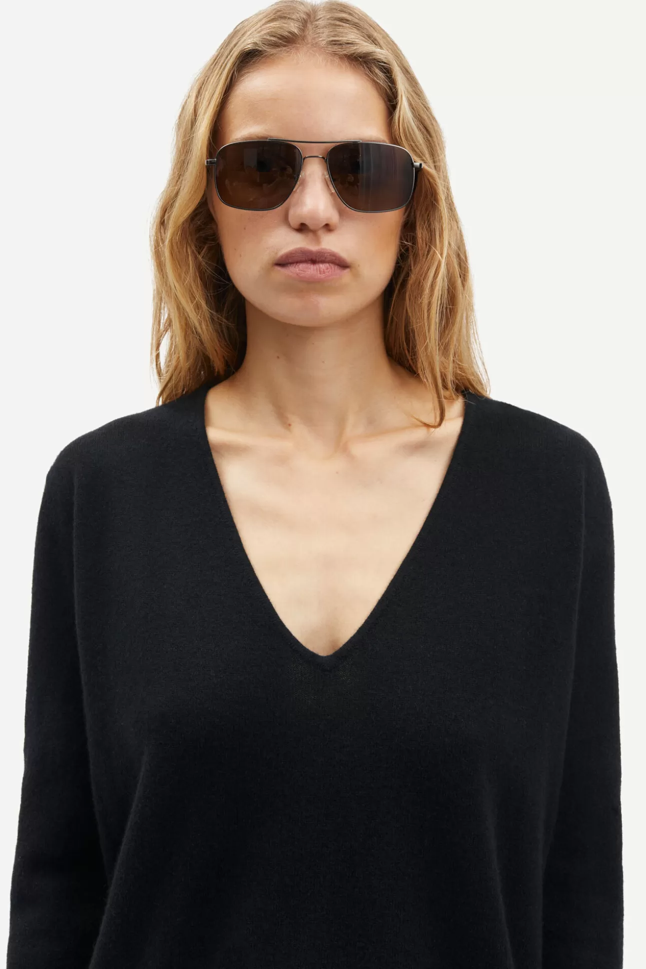 Pulls-Femme Samsøe Samsøe Boston v-neck 6304 Black