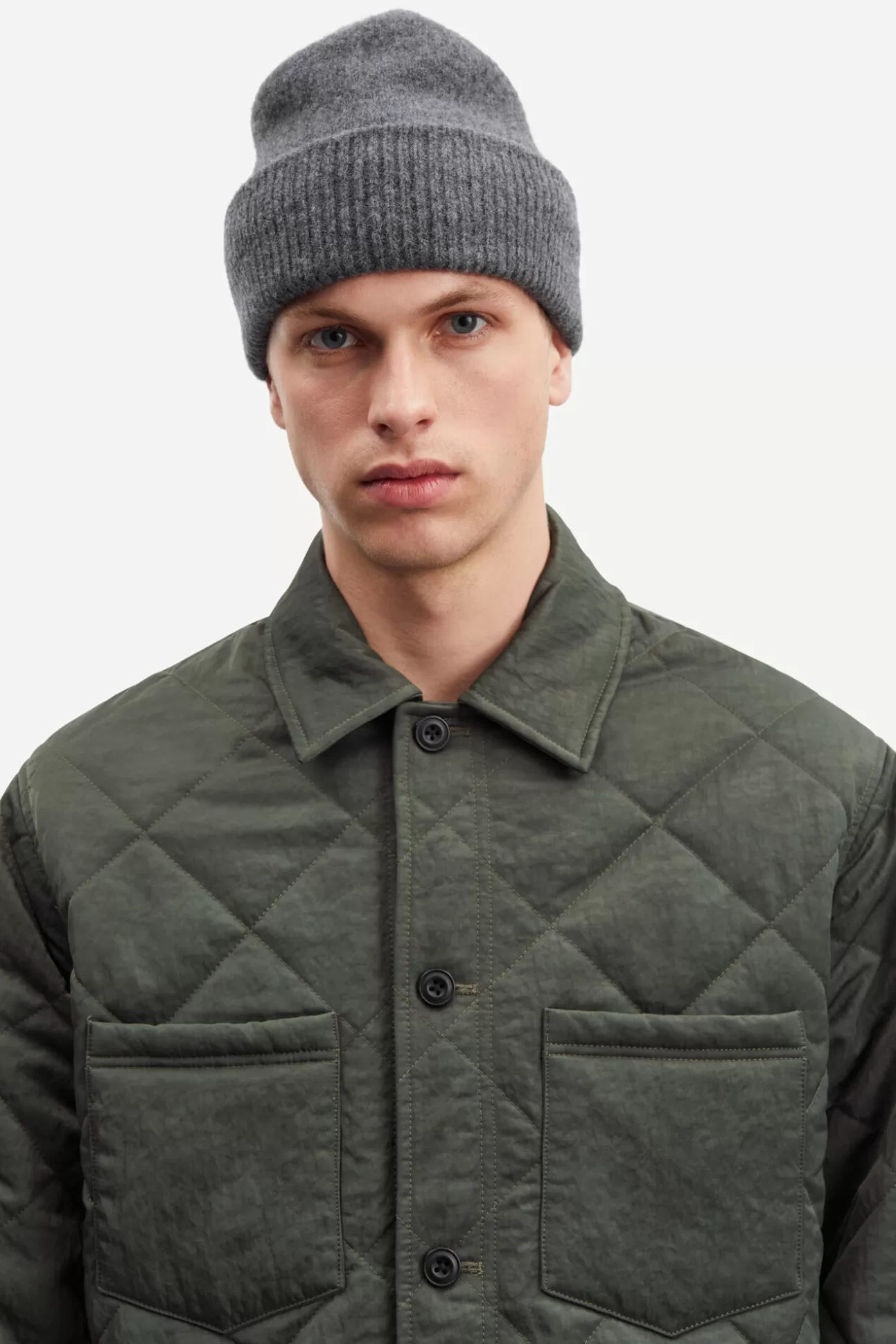 Chapeaux-Homme Samsøe Samsøe Butler beanie 9475 DARK GREY MEL.