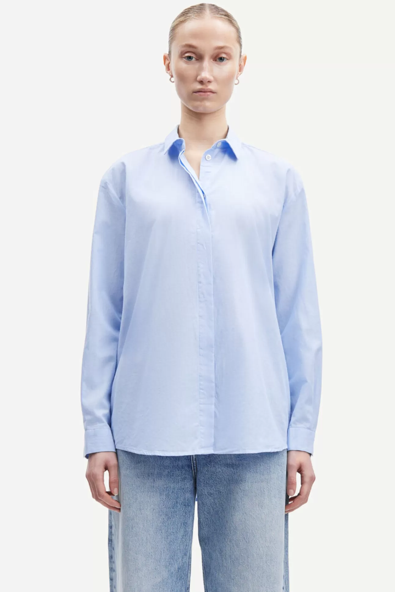 Chemises et chemisiers-Femme Samsøe Samsøe Caico shirt 6135 6135 OXFORD BLUE