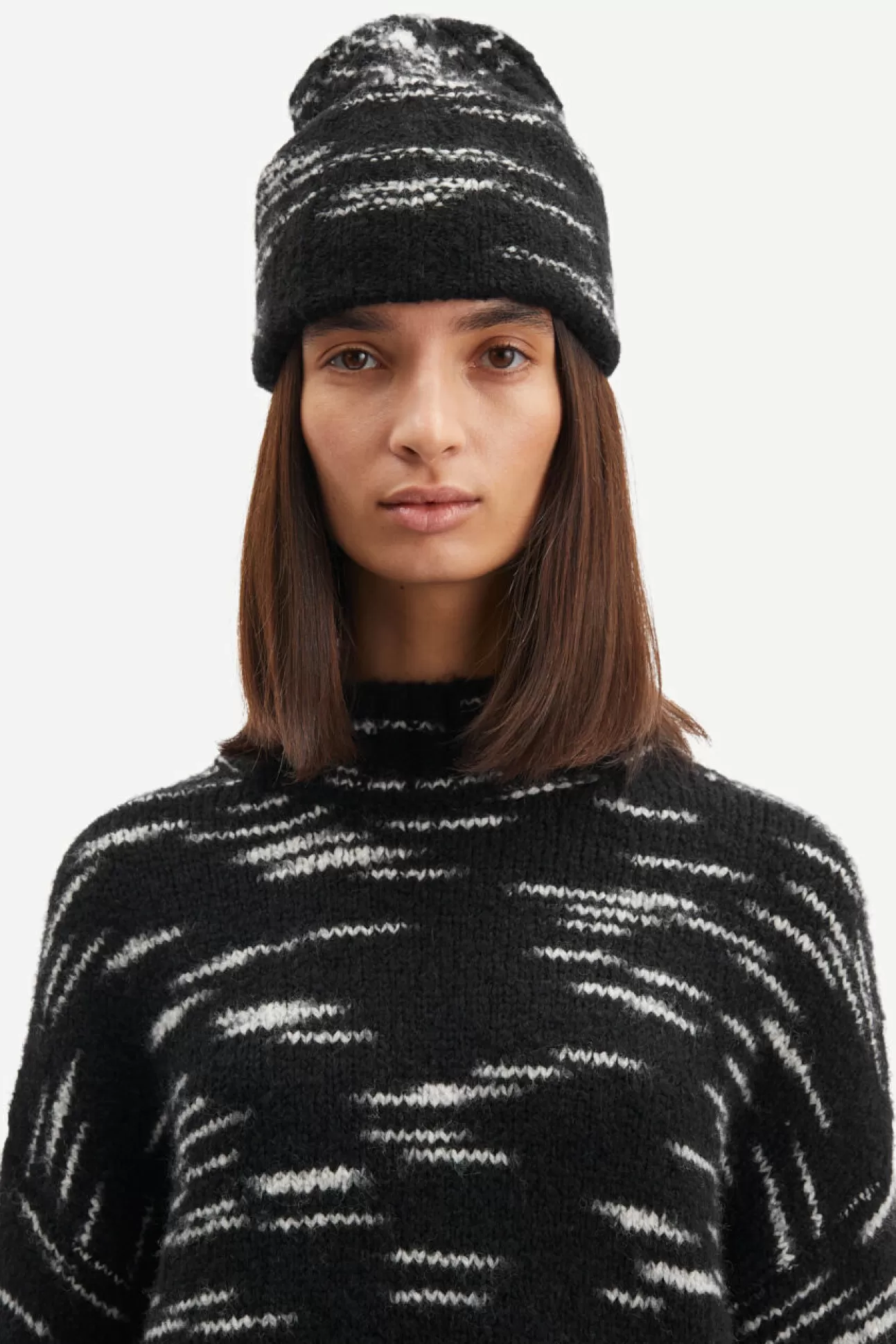 Chapeaux-Femme Samsøe Samsøe Celeste beanie 14941 Black Mel.