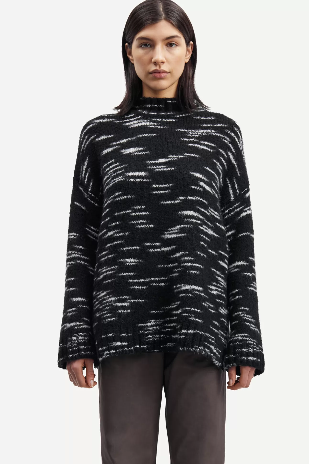 Pulls-Femme Samsøe Samsøe Celeste mock neck 14941 Black Mel.