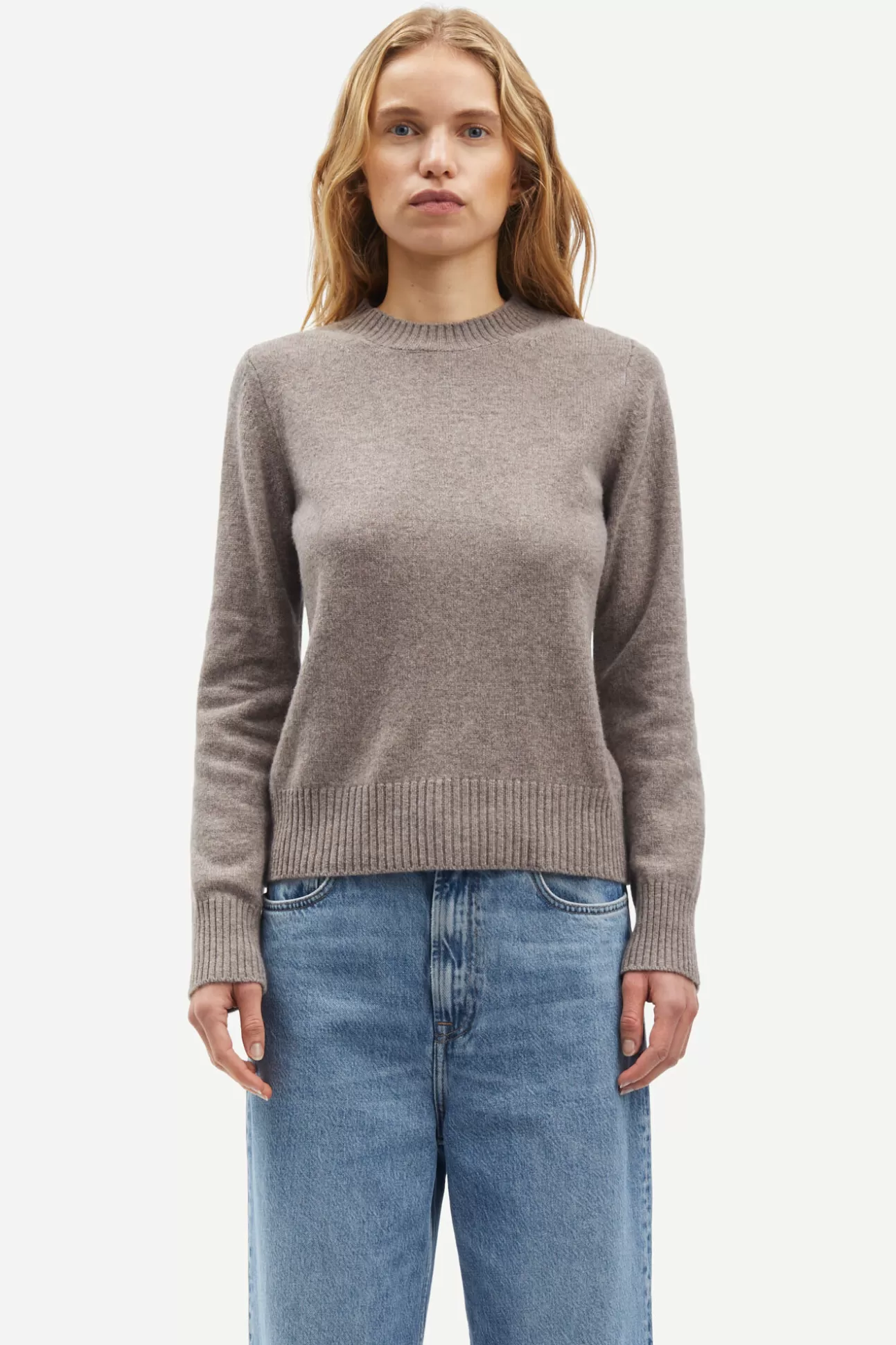 Pulls-Femme Samsøe Samsøe Charlotte Knit Sweater 15010 GREY BLUE MEL.