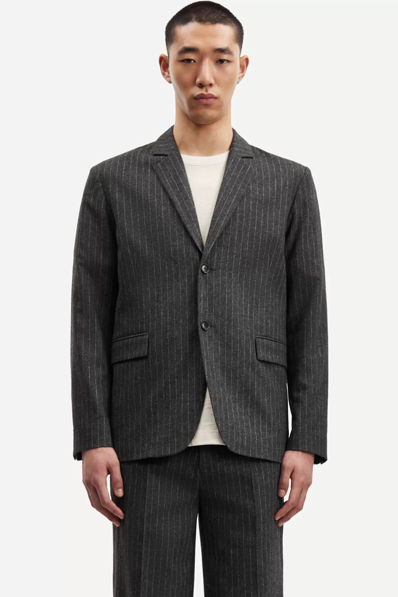 Vestes et manteaux-Homme Samsøe Samsøe Cho blazer jacket 14996 Dark Grey Pinstripe