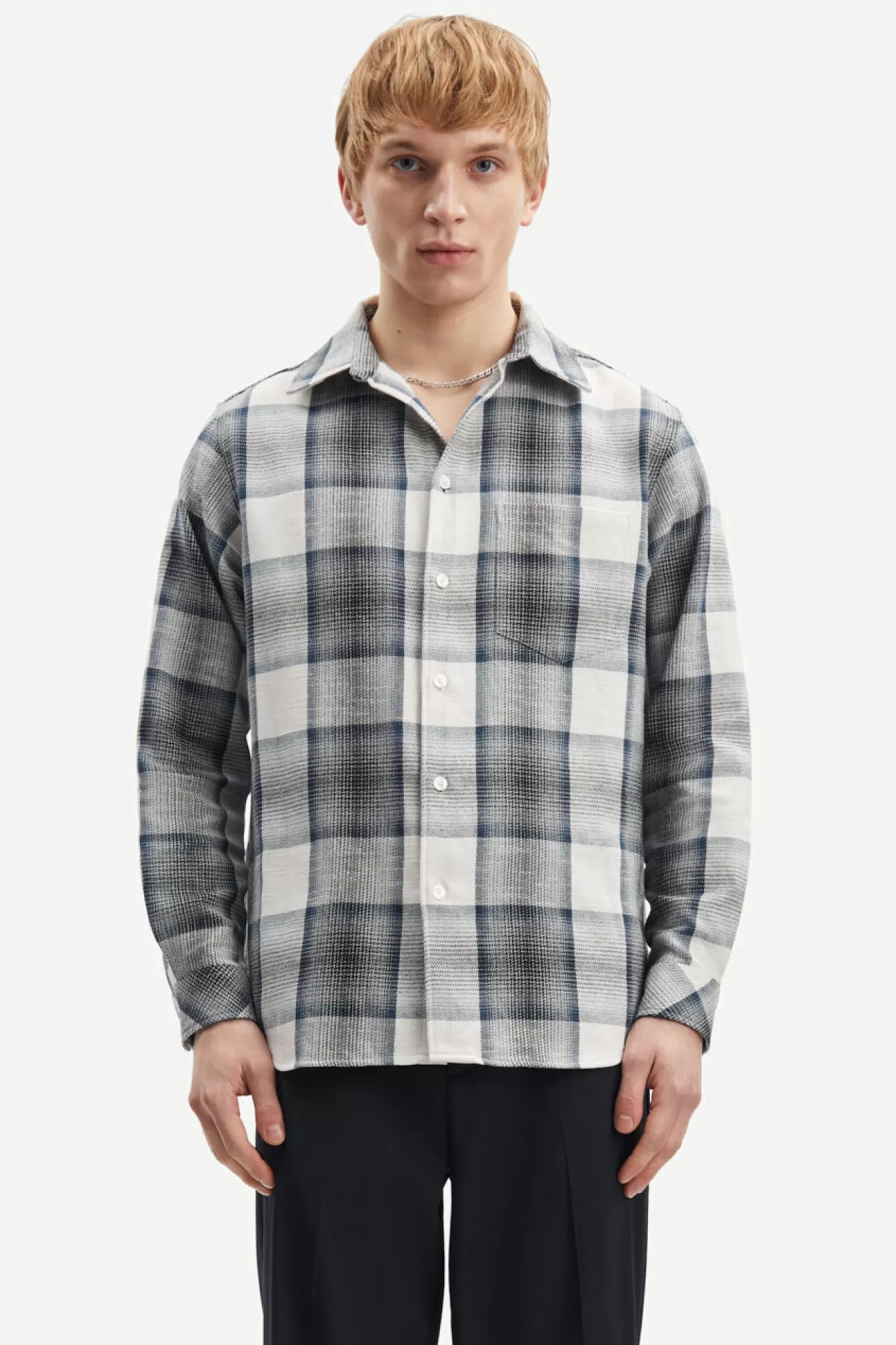 Chemises-Homme Samsøe Samsøe Damon P shirt 14683 Stormy Weather Ch.