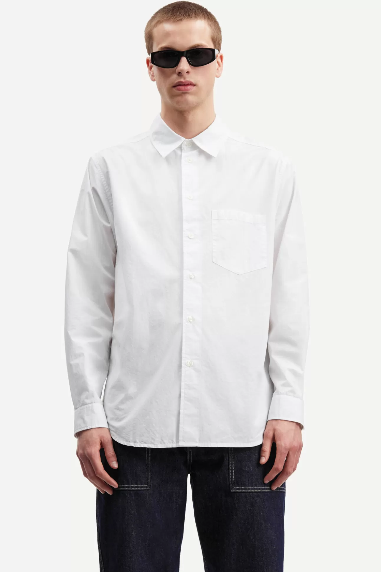 Chemises-Homme Samsøe Samsøe Damon P shirt 14981 WHITE