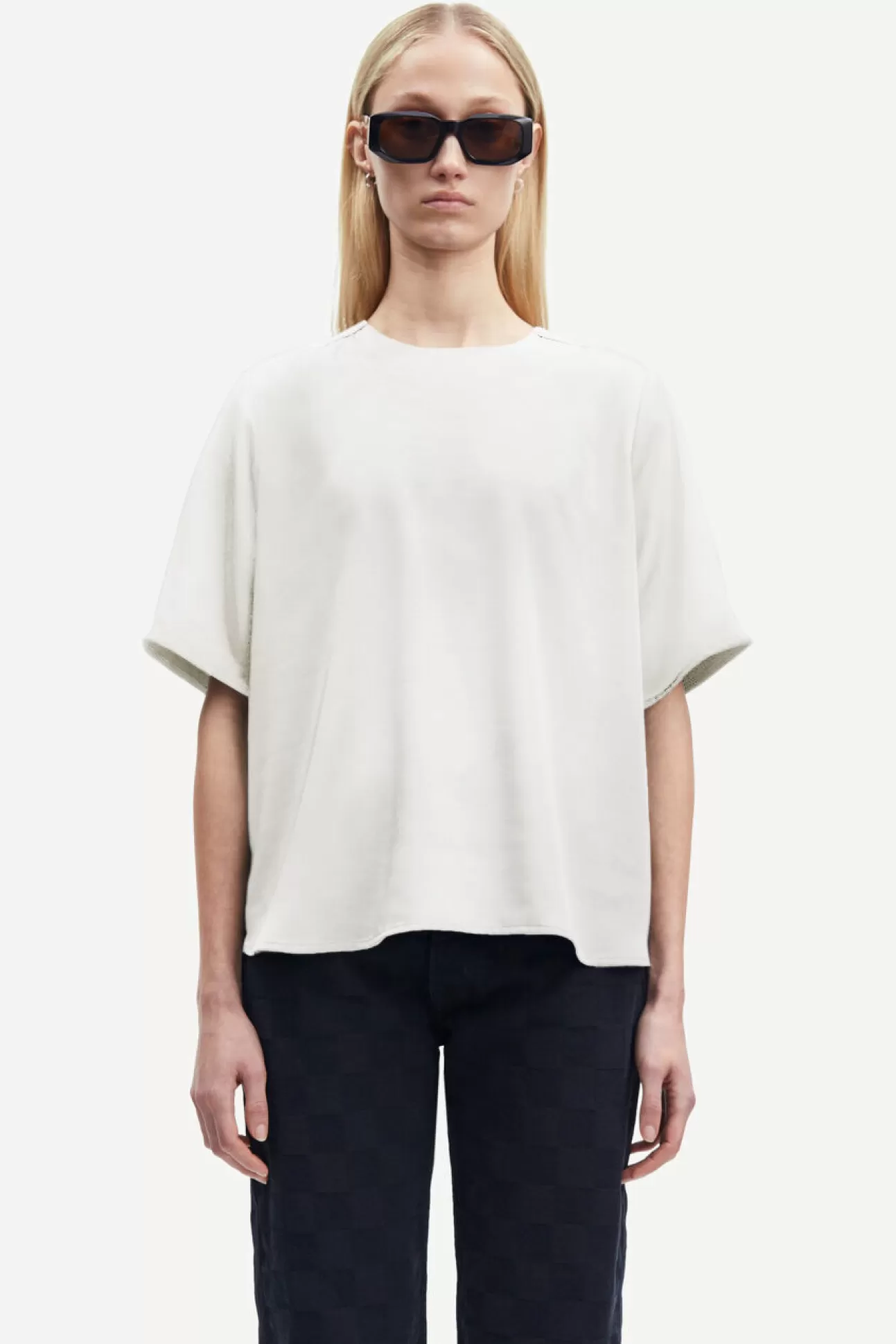 T-shirts et hauts-Femme Samsøe Samsøe Denise SS top 14908 White Onyx