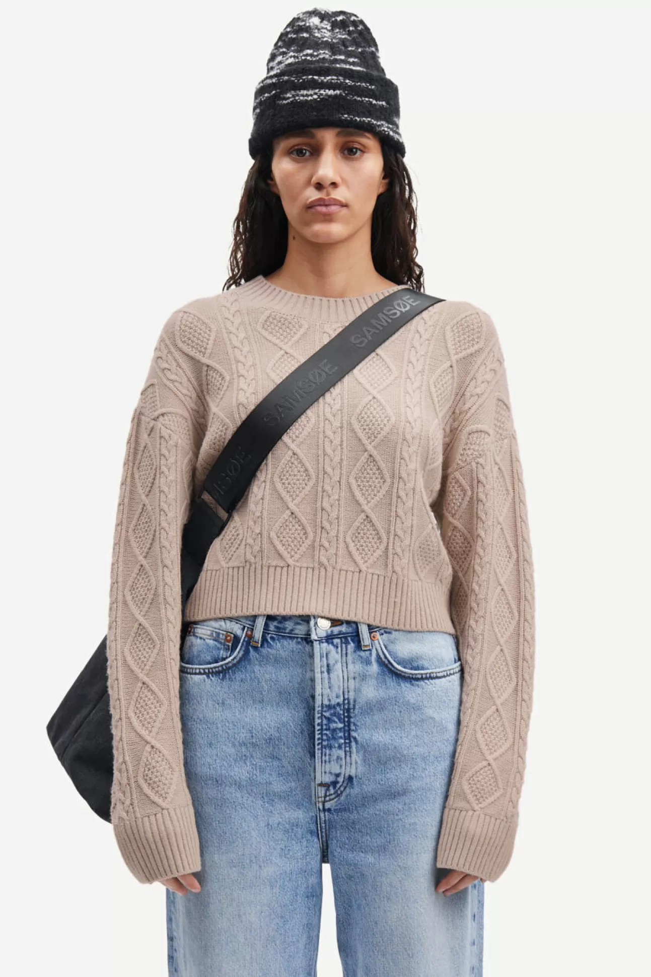 Pulls-Femme Samsøe Samsøe Eliette crew neck crop 14938 Nacreous Clouds