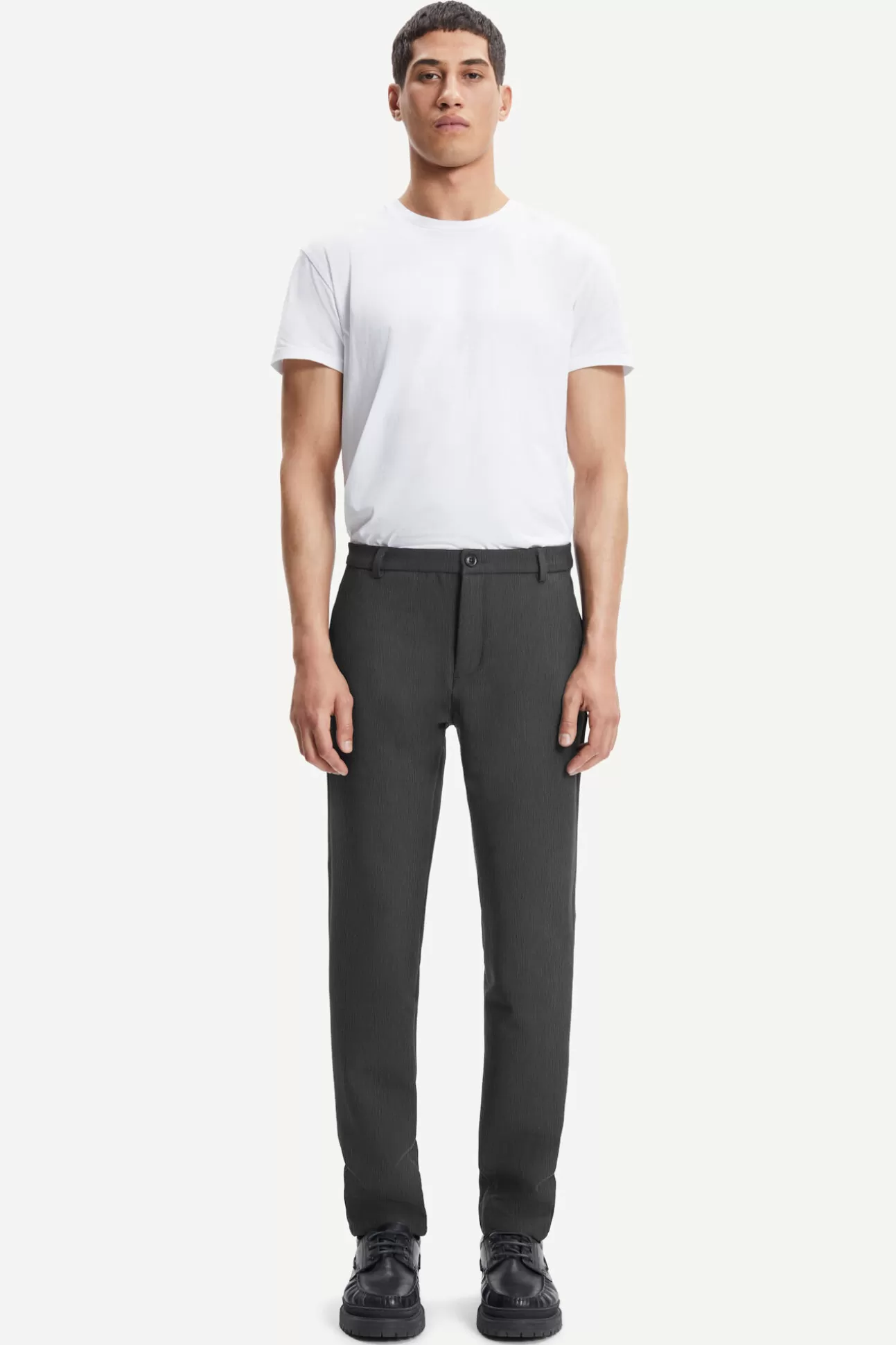 Pantalons-Homme Samsøe Samsøe Frankie pants 11686 Dark Grey Mel.