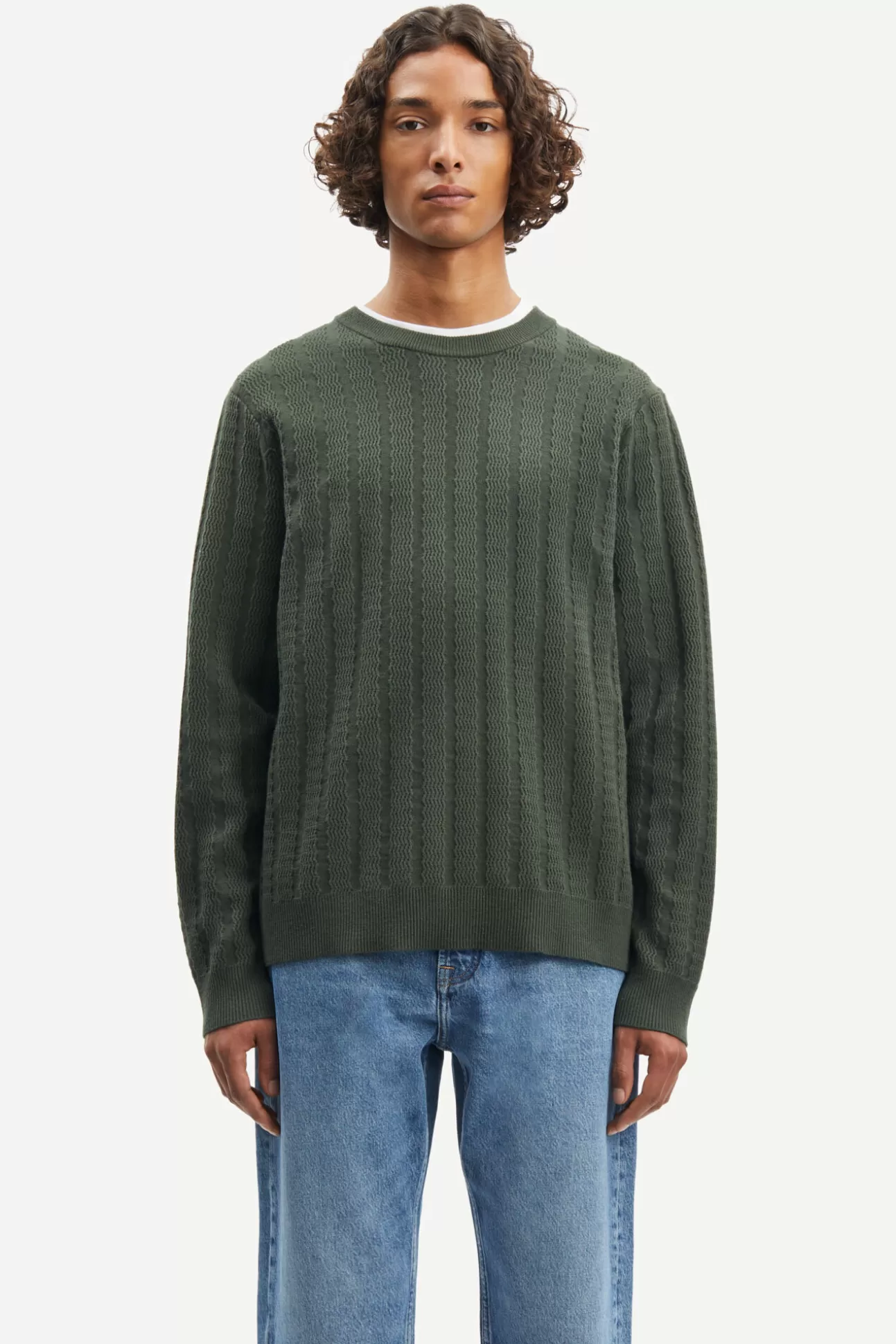 Pulls-Homme Samsøe Samsøe Gabriel crew neck 10490 CLIMBING IVY