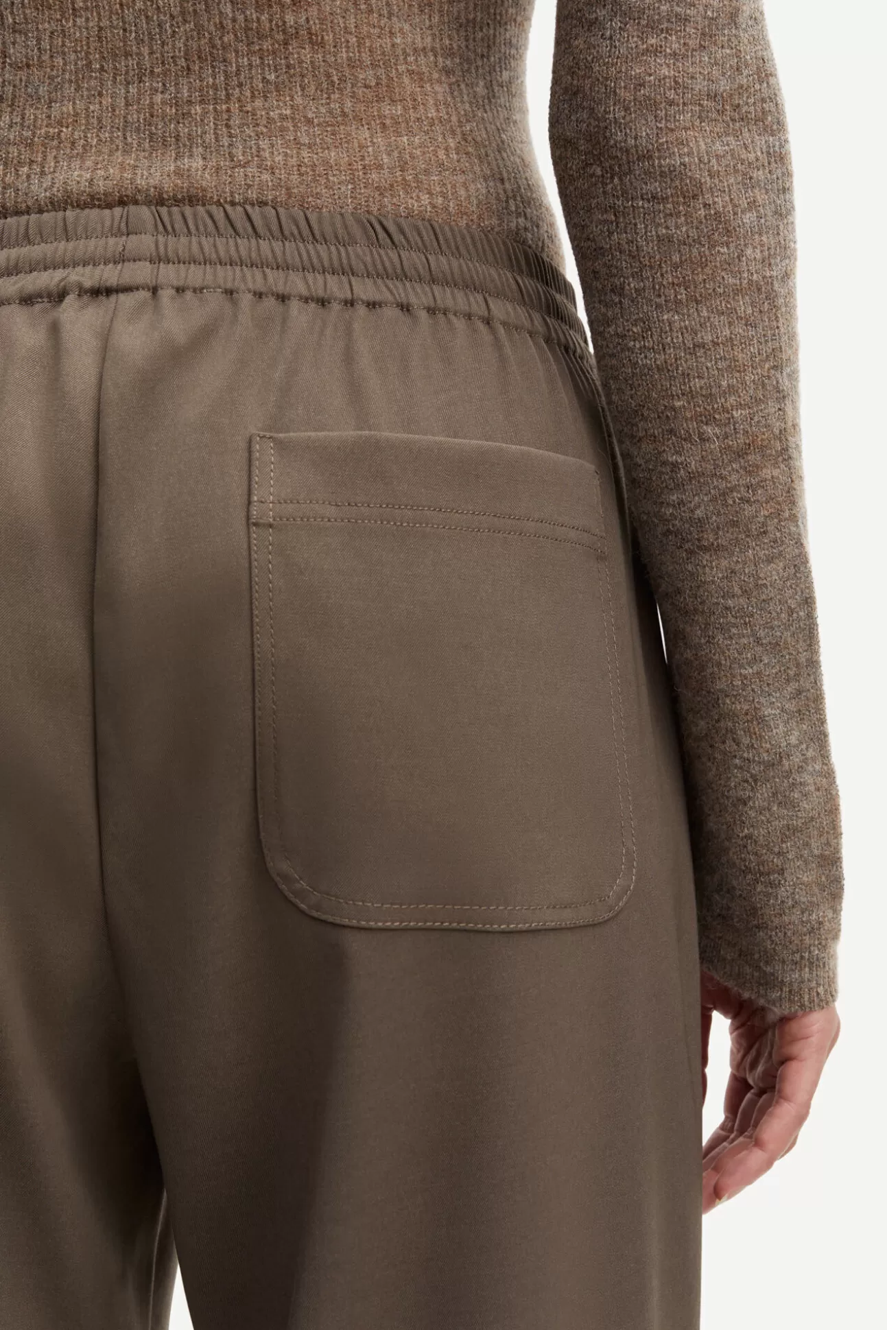 Pantalons-Femme Samsøe Samsøe Gira Trousers 14635 Major Brown