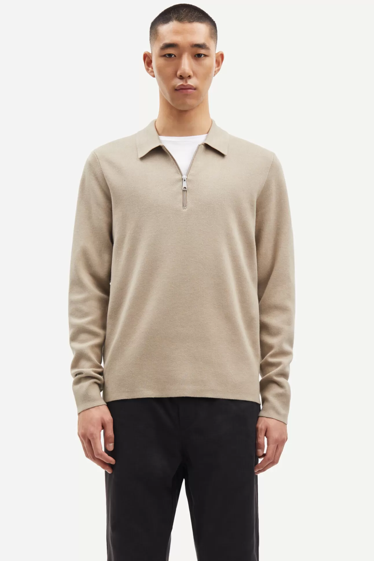 Pulls-Homme Samsøe Samsøe Guna half zip 10490 Pure Cashmere