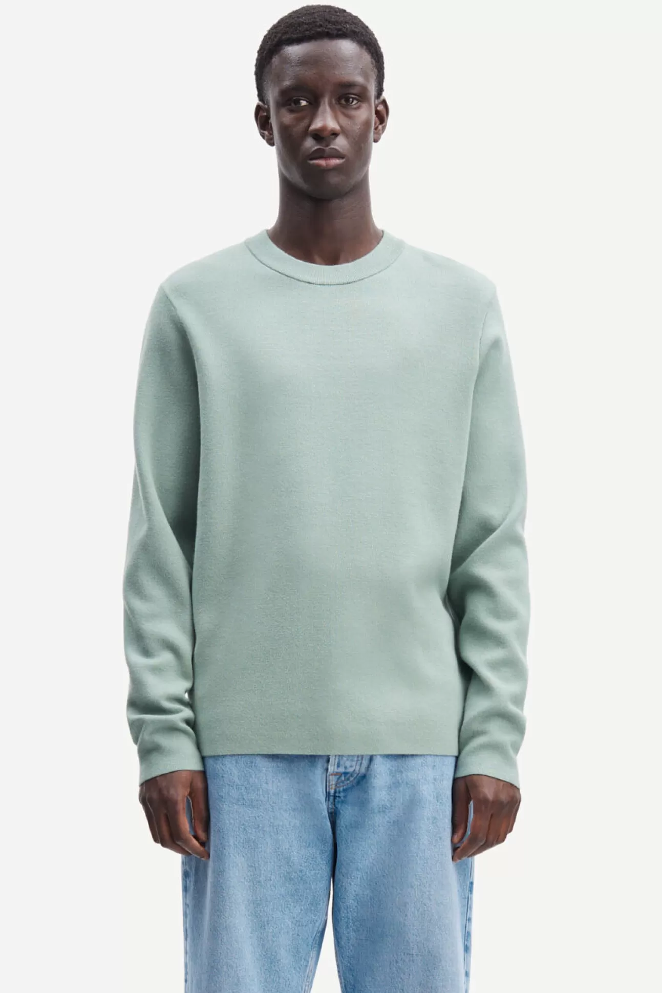 Pulls-Homme Samsøe Samsøe Gunan crew neck 10490 Iceberg Green