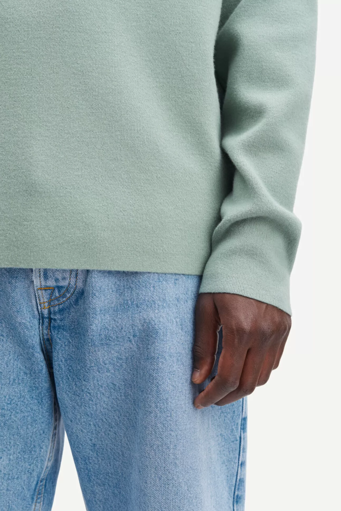 Pulls-Homme Samsøe Samsøe Gunan crew neck 10490 Iceberg Green