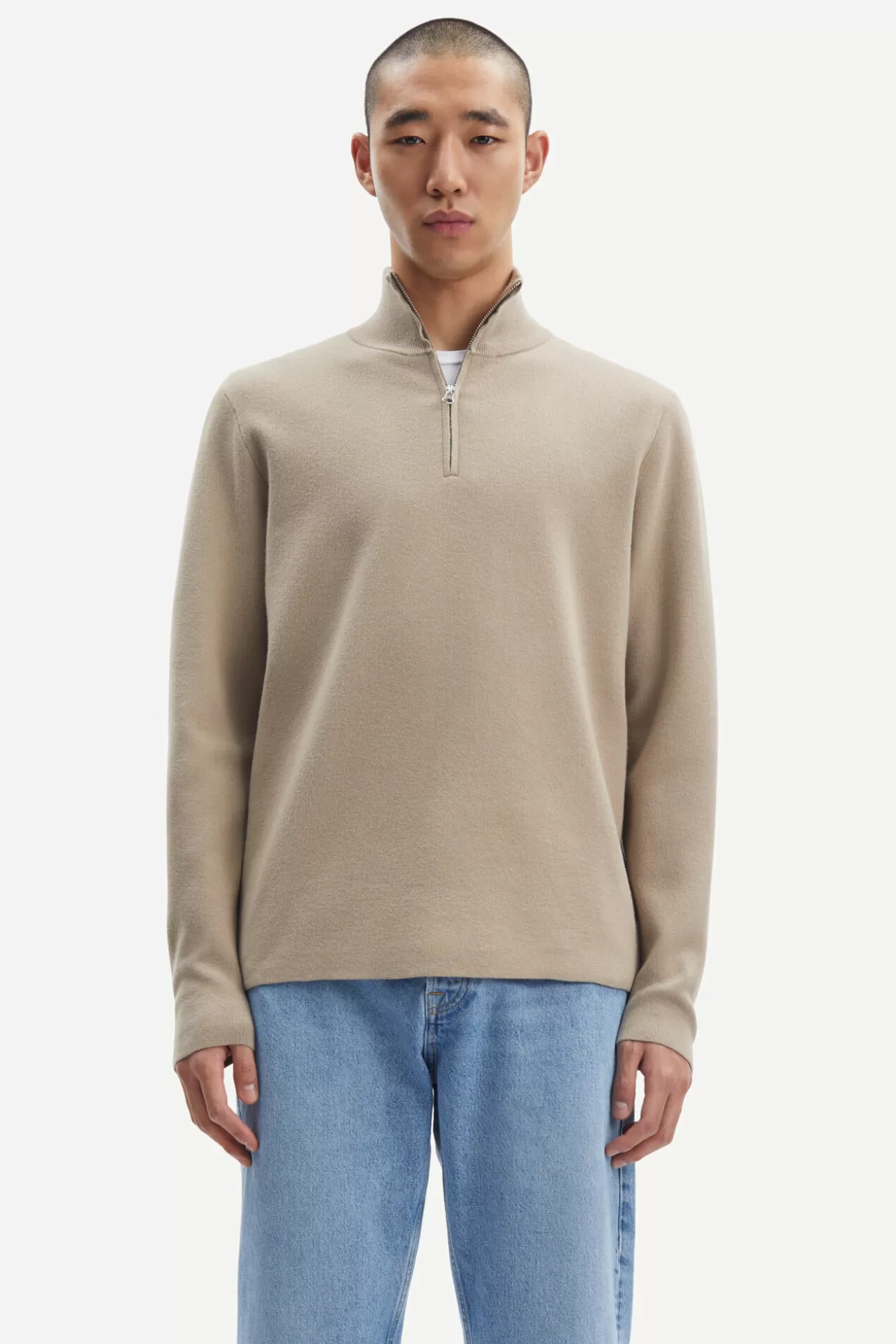 Pulls-Homme Samsøe Samsøe Gunan turtle neck zip 10490 Pure Cashmere