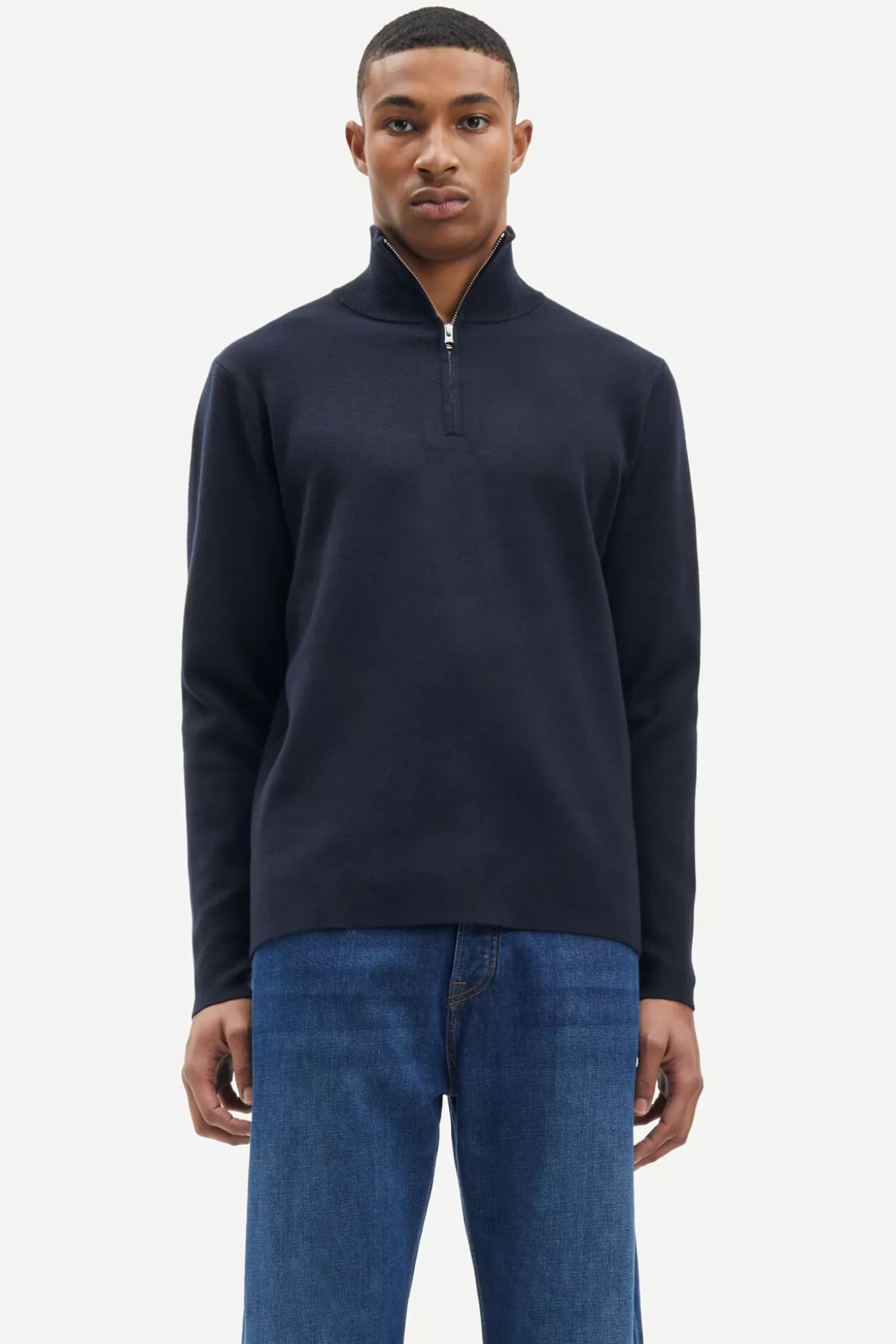 Pulls-Homme Samsøe Samsøe Gunan turtle neck zip 10490 Sky Captain