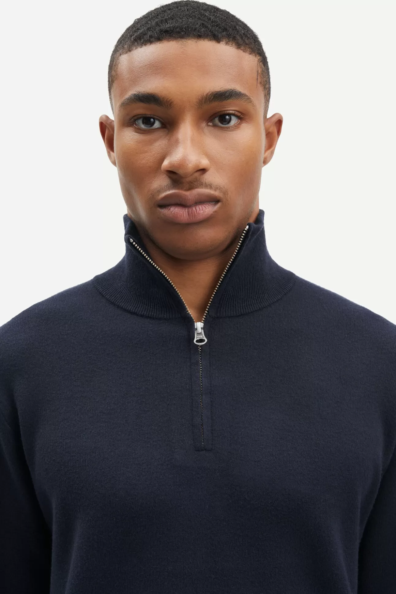 Pulls-Homme Samsøe Samsøe Gunan turtle neck zip 10490 Sky Captain