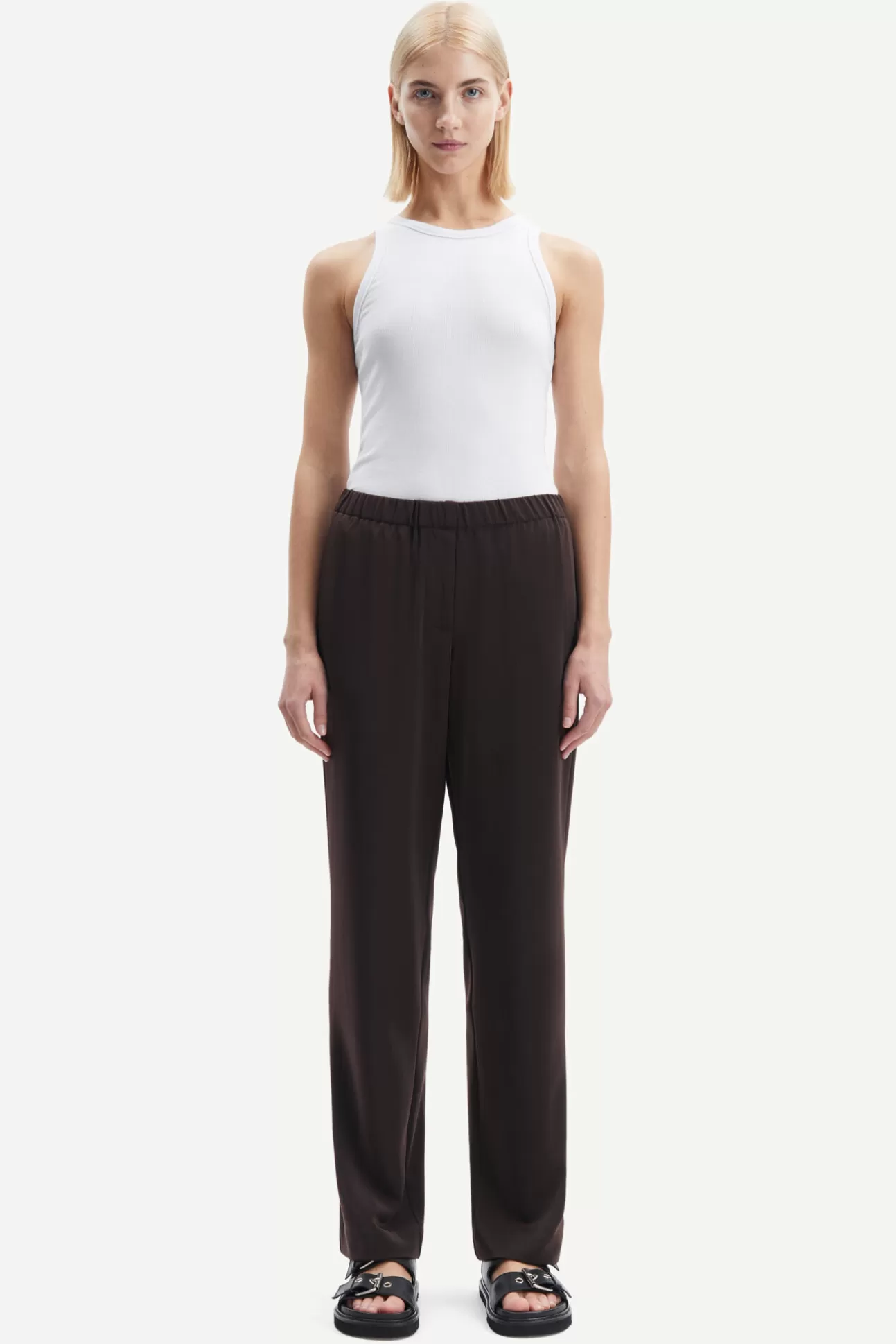 Ensembles assortis | Pantalons-Femme Samsøe Samsøe Hoys straight pants 7331 Mole'