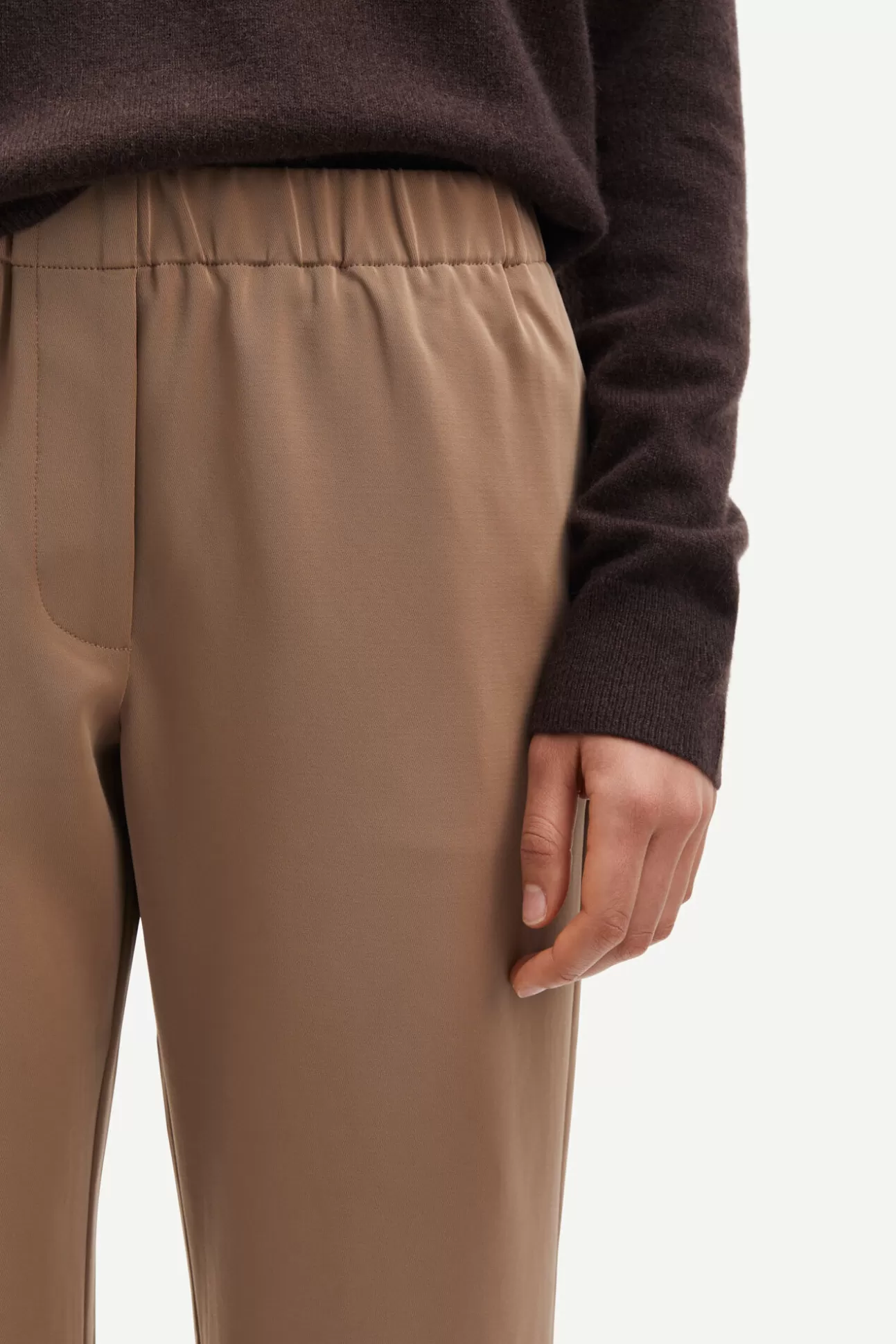 Pantalons-Femme Samsøe Samsøe Hoys straight pants 7331 Caribou