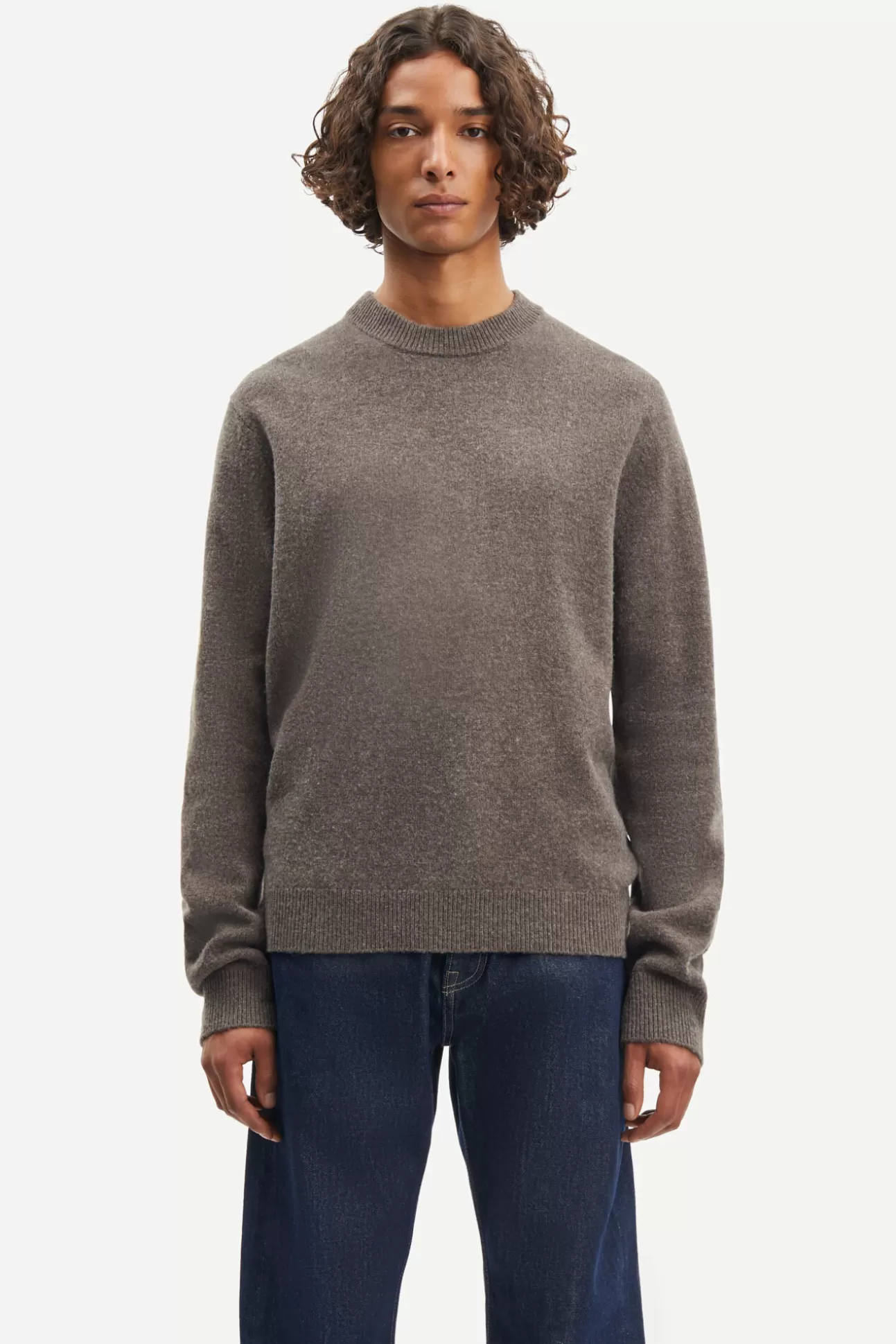 Pulls-Homme Samsøe Samsøe Isak Knit Sweater 15010 Major Brown