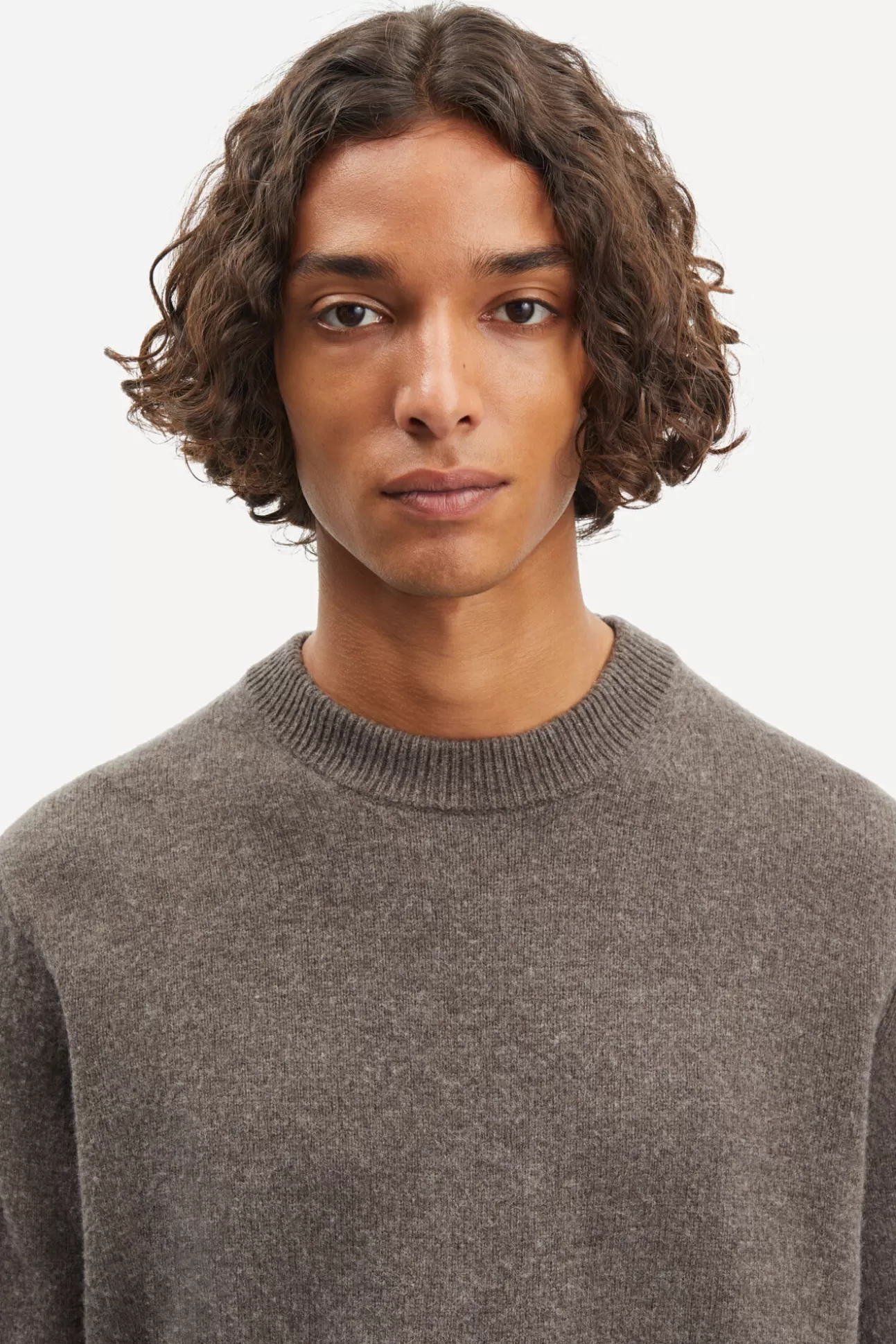 Pulls-Homme Samsøe Samsøe Isak Knit Sweater 15010 Major Brown