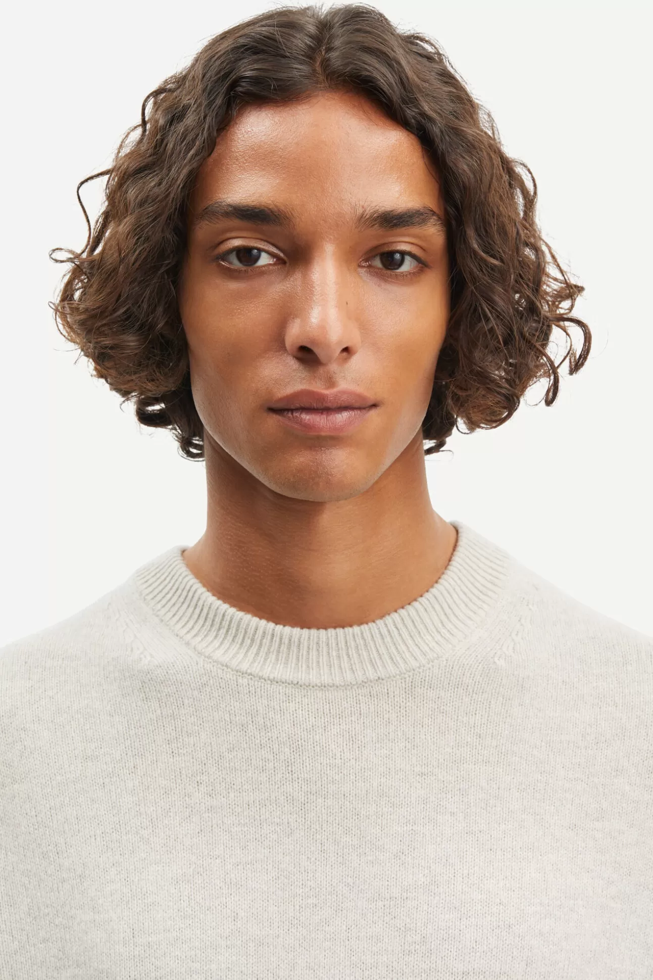 Pulls-Homme Samsøe Samsøe Isak Knit Sweater 15010 Silver Lining