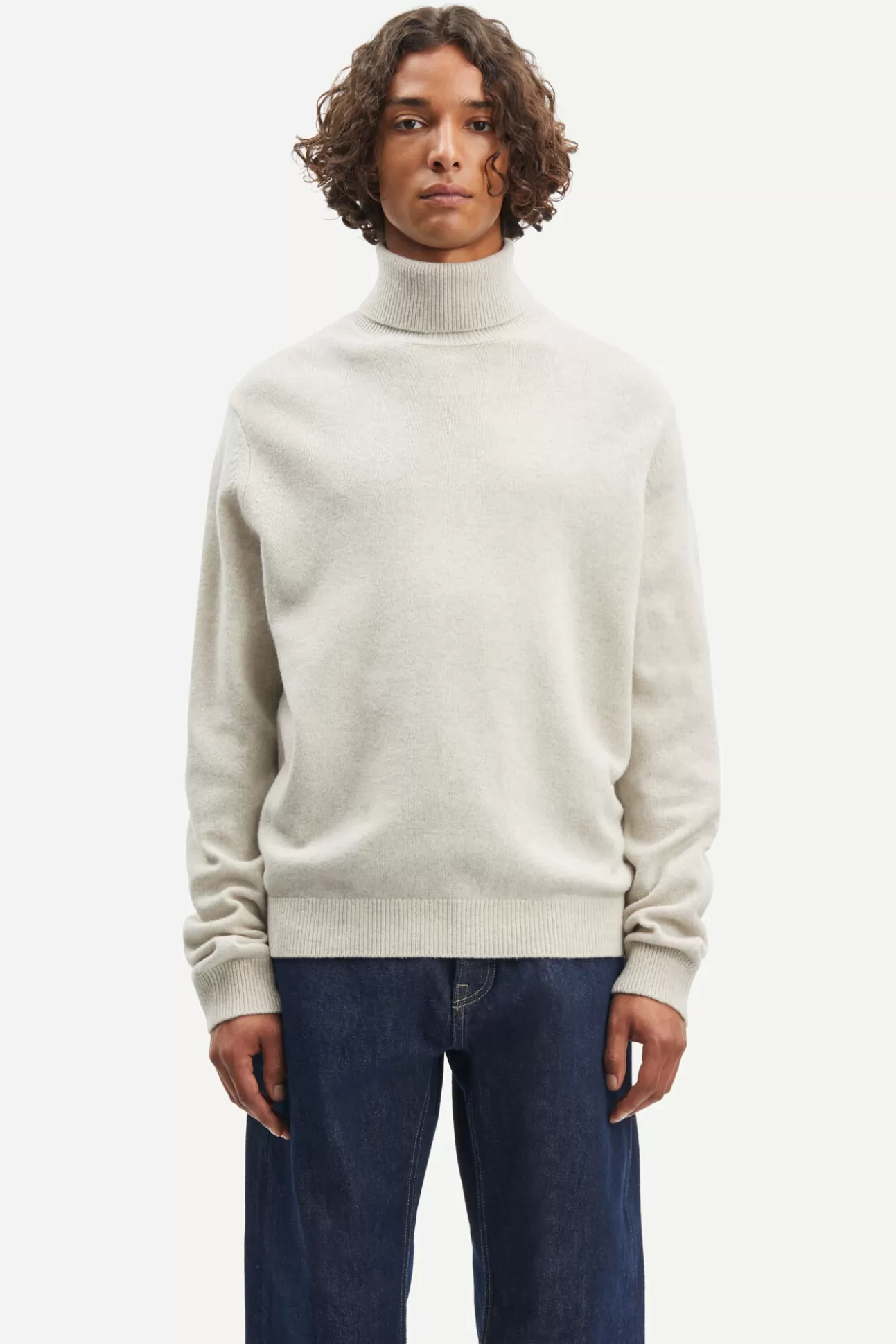 Pulls-Homme Samsøe Samsøe Isak Knit Turtleneck 15010 Silver Lining