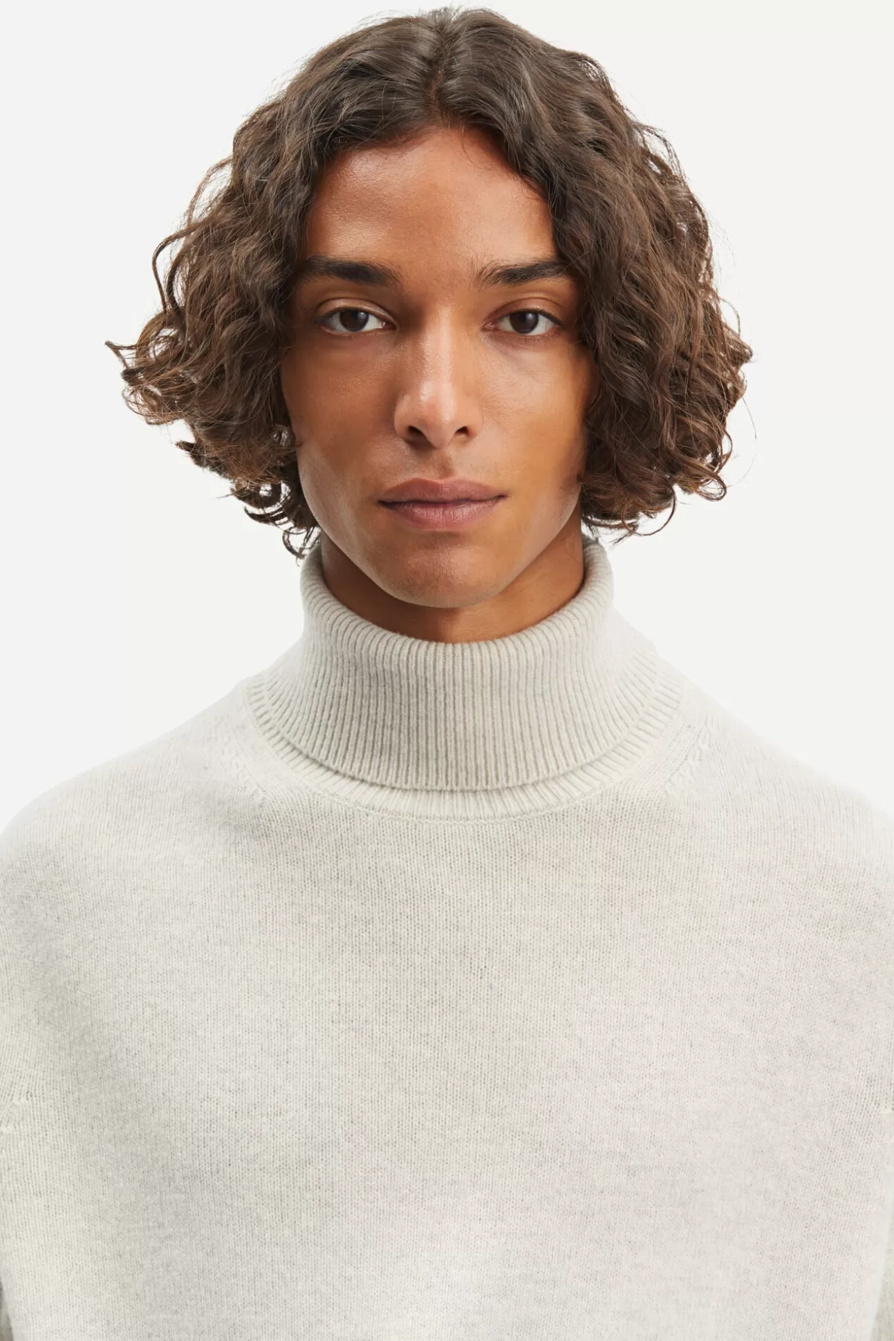 Pulls-Homme Samsøe Samsøe Isak Knit Turtleneck 15010 Silver Lining