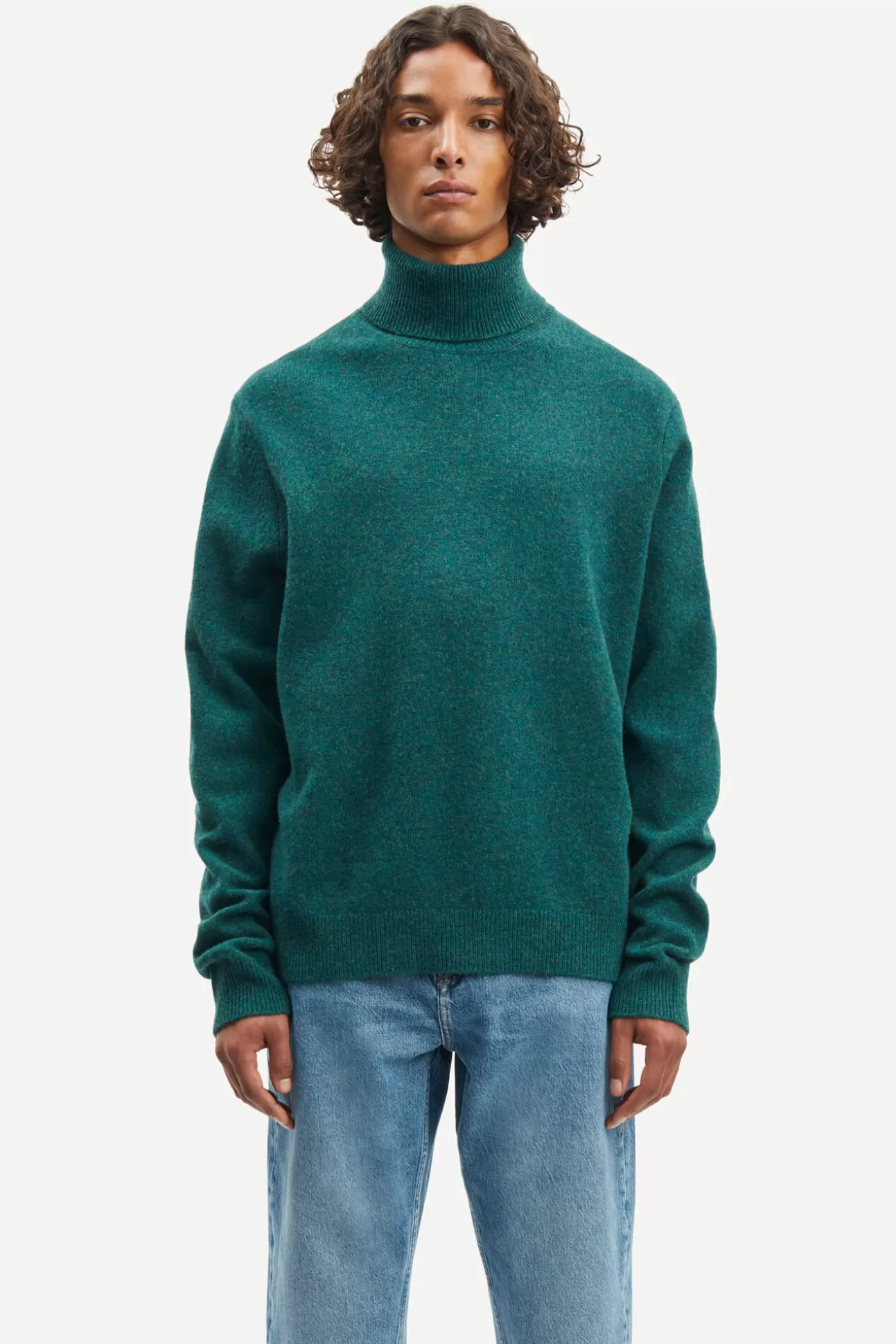 Pulls-Homme Samsøe Samsøe Isak Knit Turtleneck 15010 Atlantic Deep Mel.