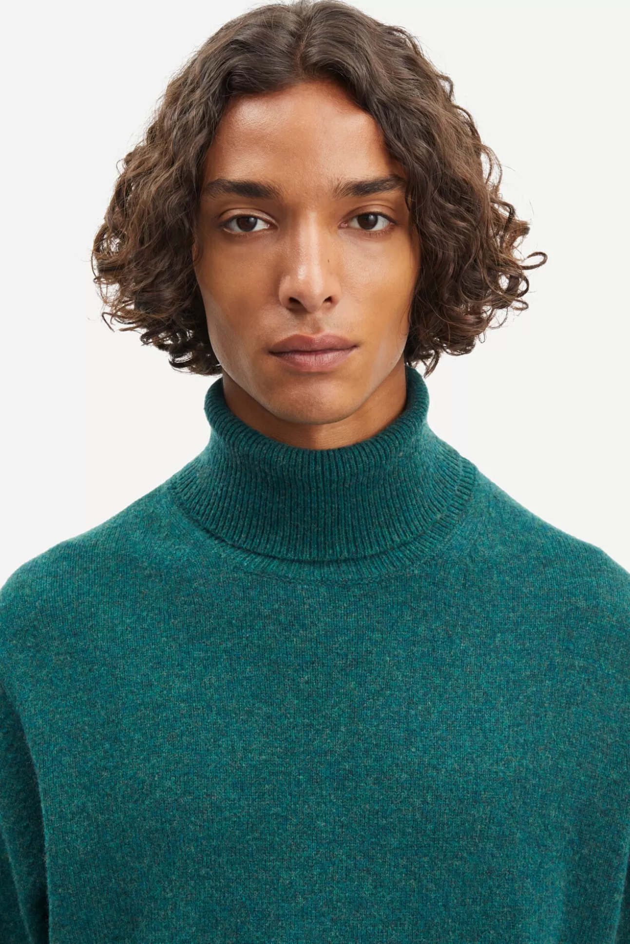 Pulls-Homme Samsøe Samsøe Isak Knit Turtleneck 15010 Atlantic Deep Mel.