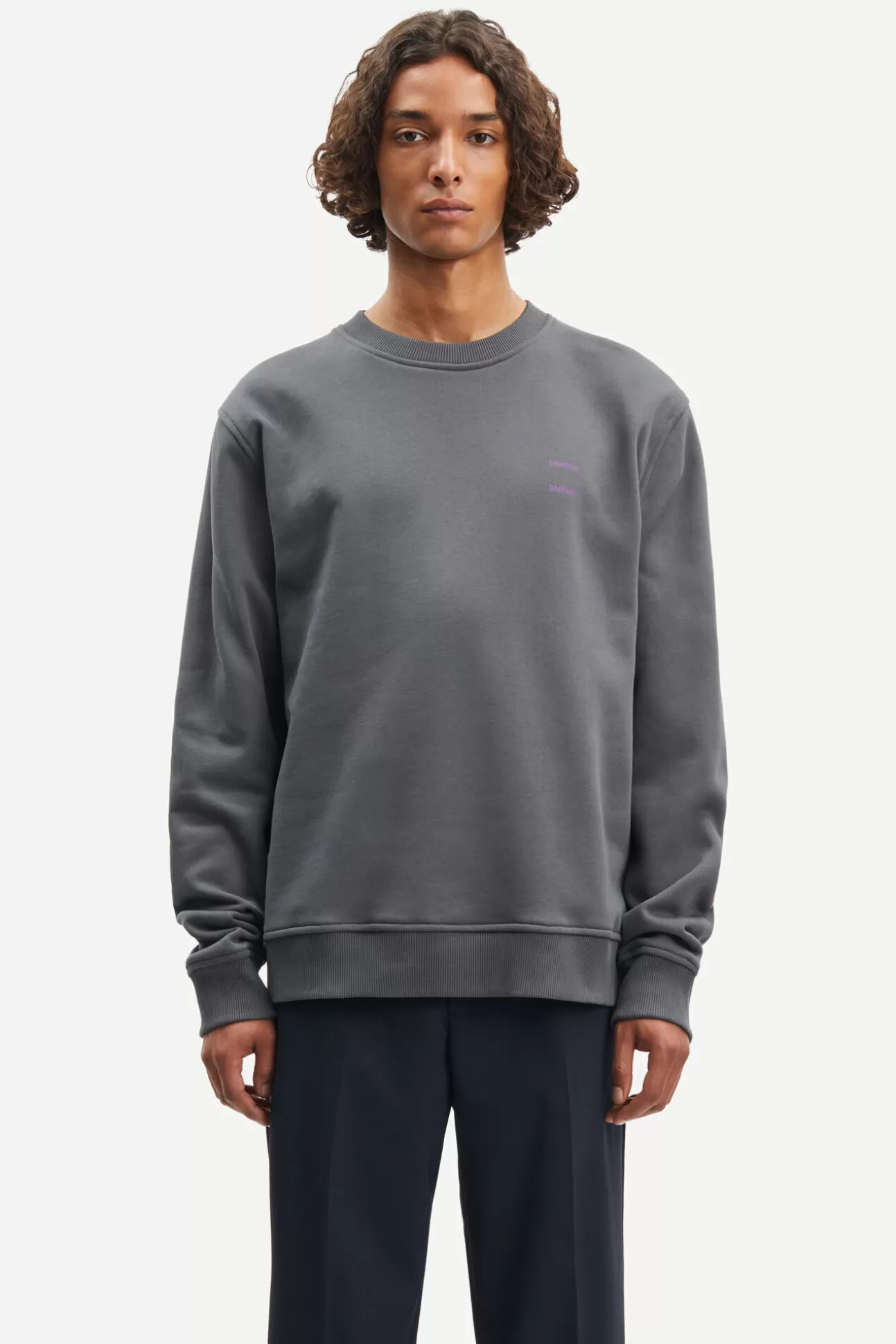 Sweats-Homme Samsøe Samsøe Joel crew neck 11414 Volcanic Ash