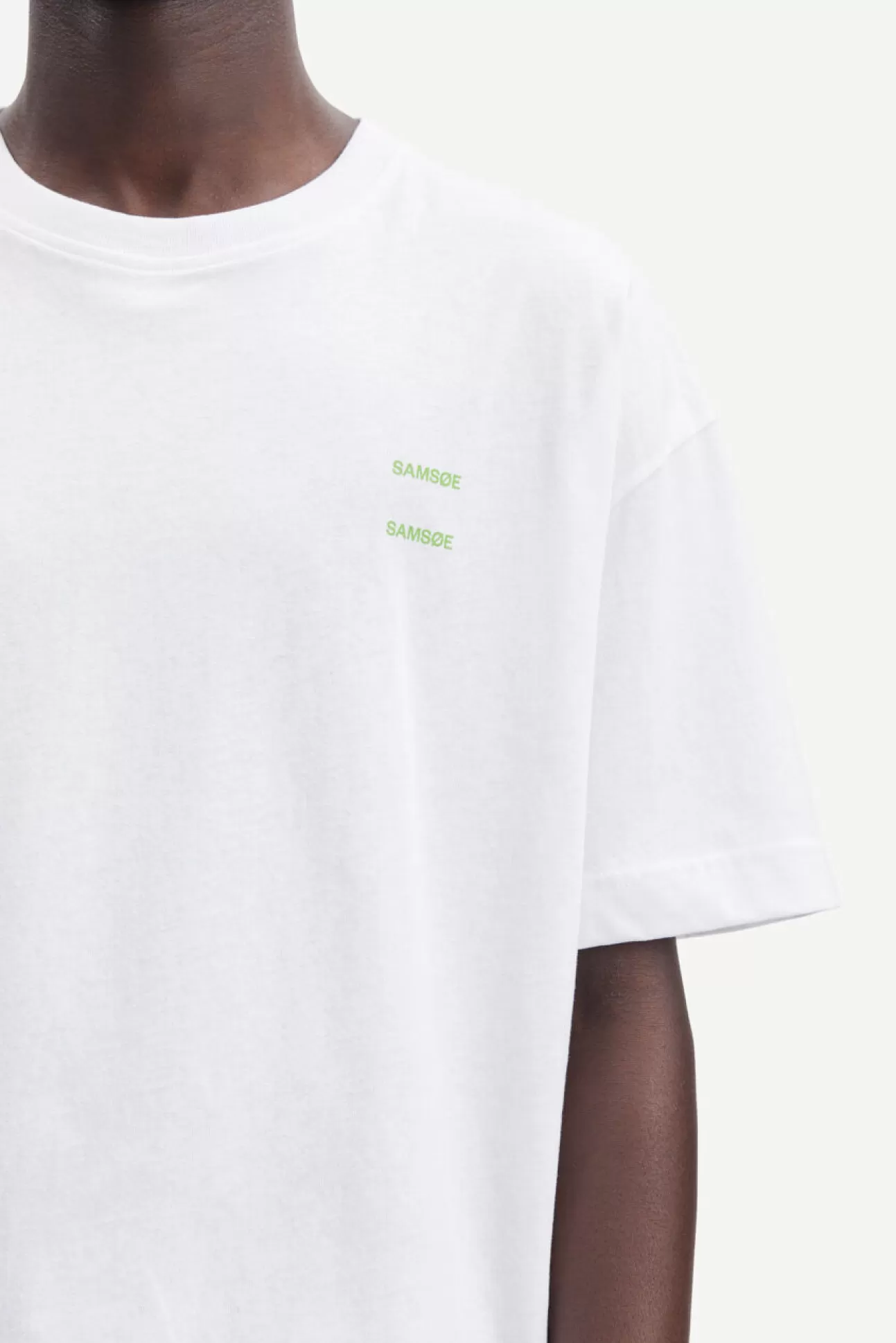 T-shirts et polos-Homme Samsøe Samsøe Joel t-shirt 11415 White Green Logo