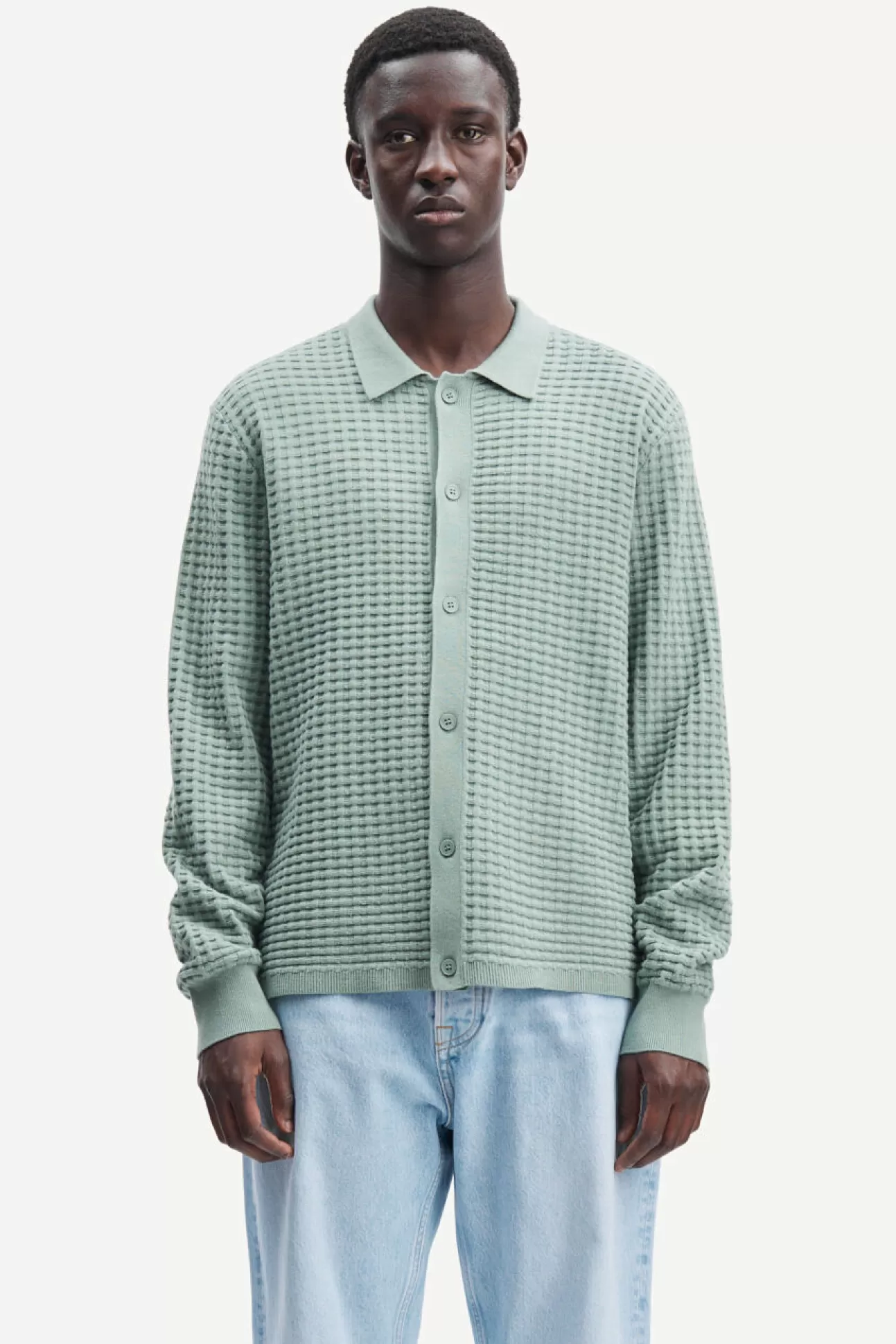 Pulls-Homme Samsøe Samsøe Jules shirt 10490 Iceberg Green