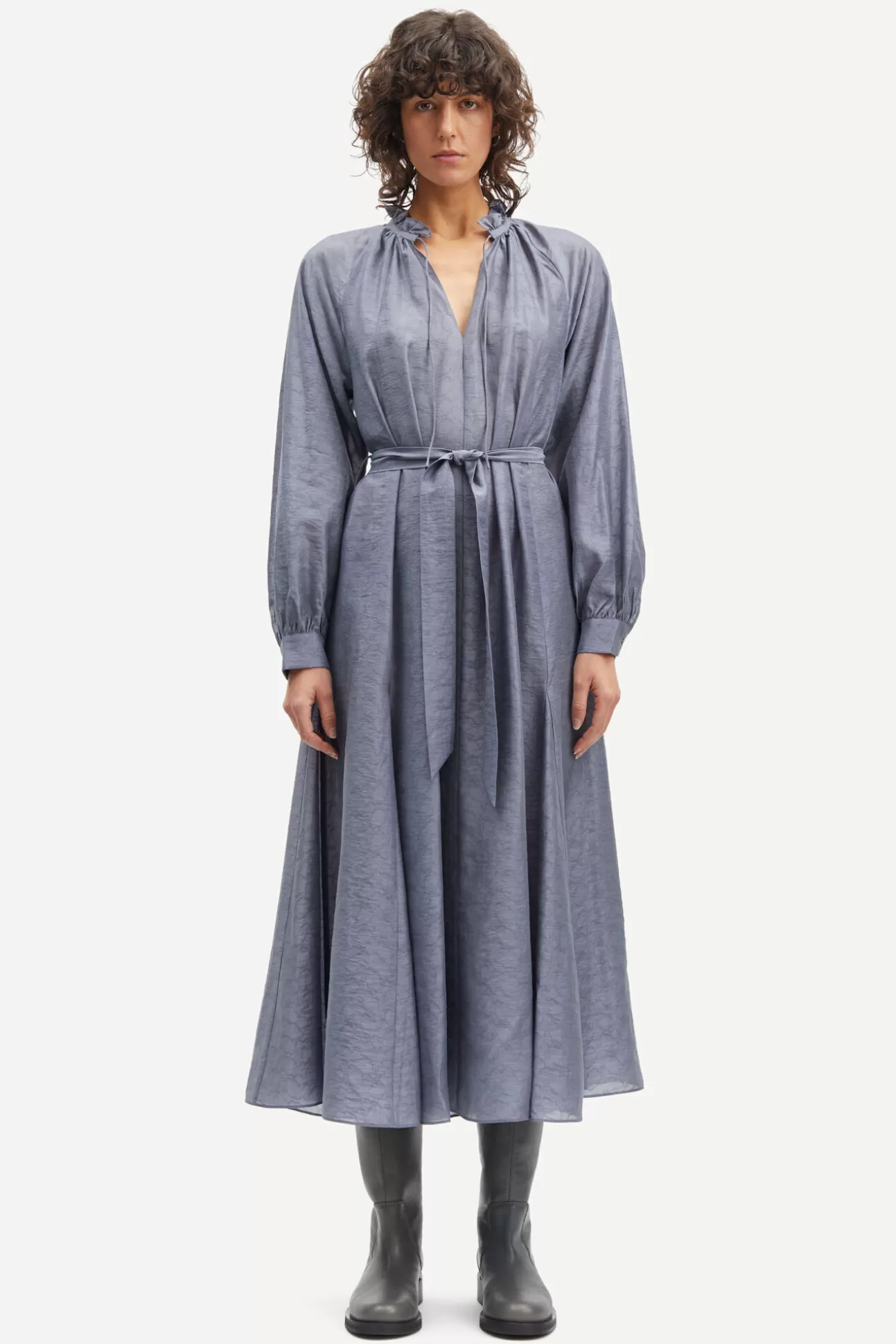 Robes et combinaisons-Femme Samsøe Samsøe Karookhi long dress 14641 Blue Granite Whizz