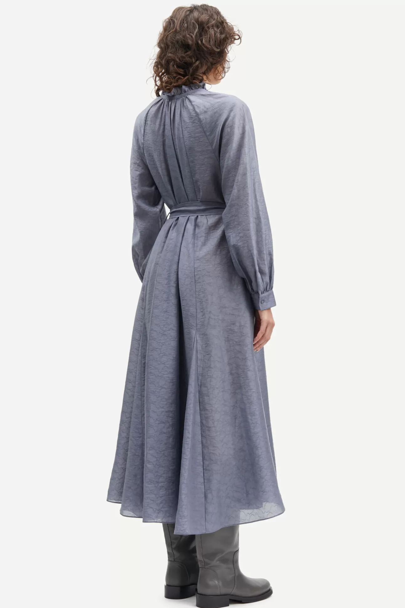 Robes et combinaisons-Femme Samsøe Samsøe Karookhi long dress 14641 Blue Granite Whizz