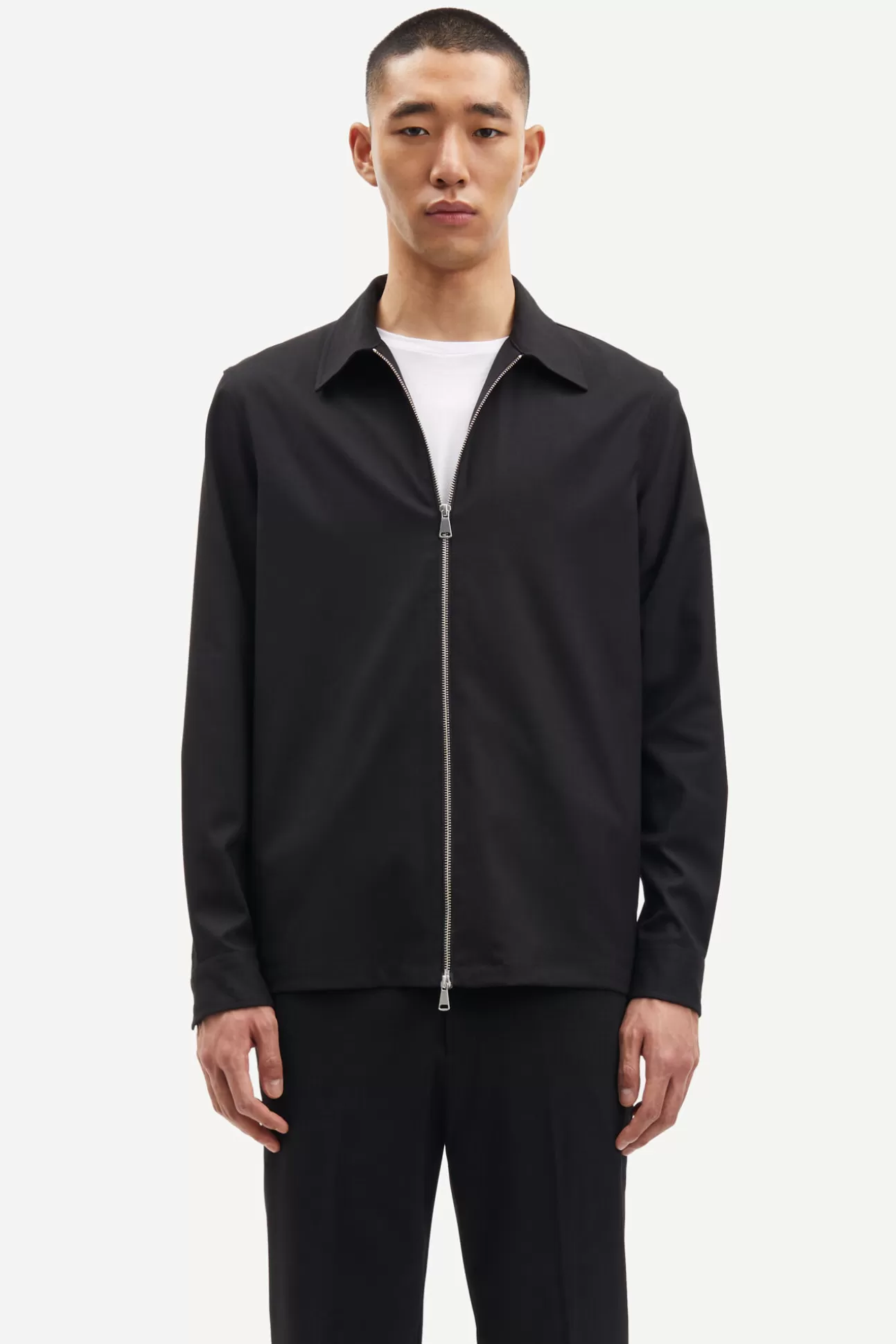 Chemises-Homme Samsøe Samsøe Kato X zip shirt 14930 Black