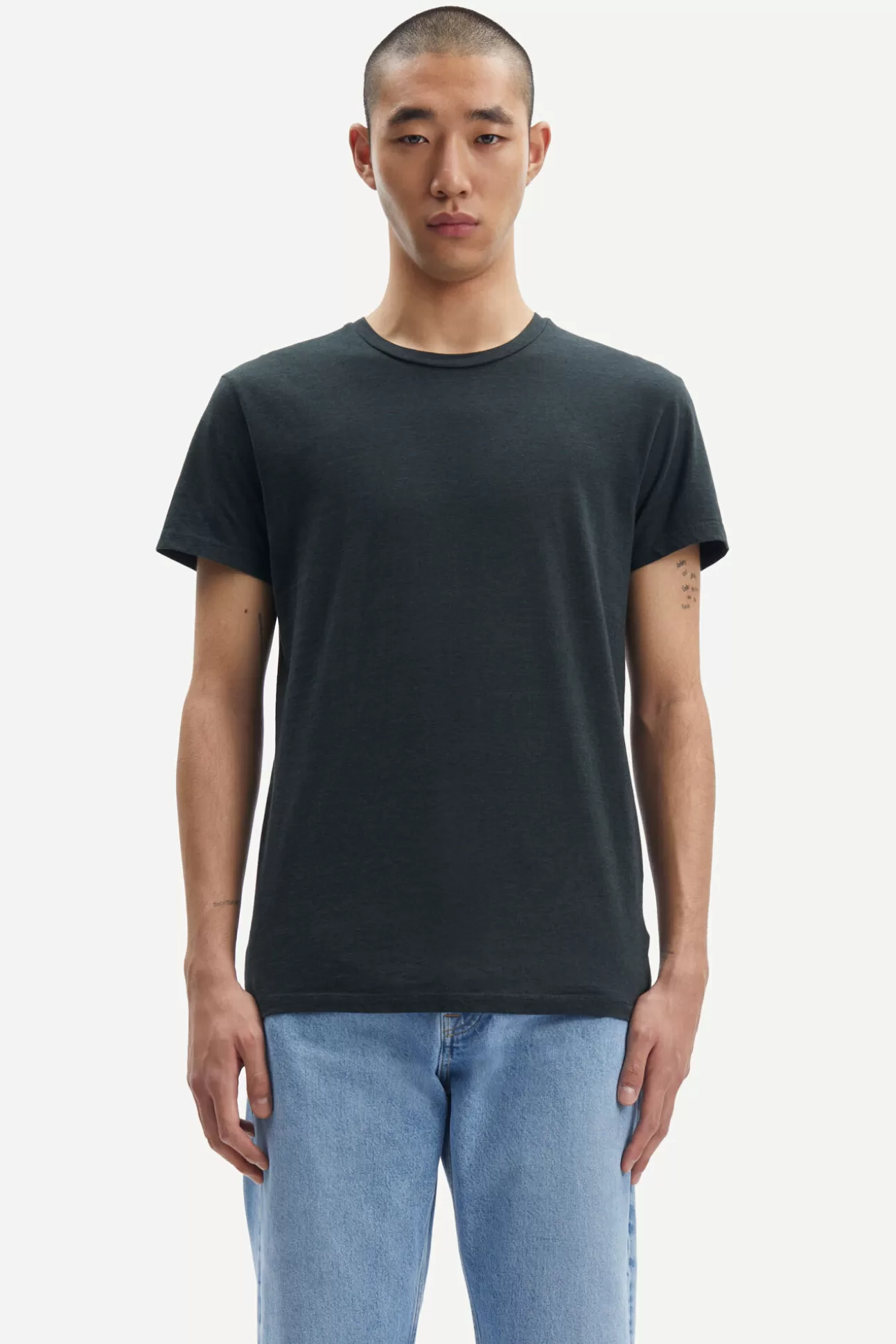 T-shirts et polos-Homme Samsøe Samsøe Kronos o-n stripe 273 SPRUCEBLACK ST